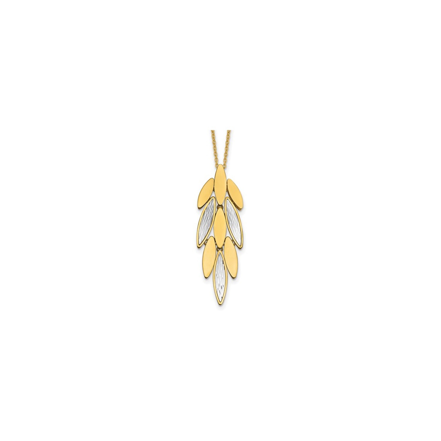 14K Yellow and White Gold Chandelier Pendant Necklace with Chain