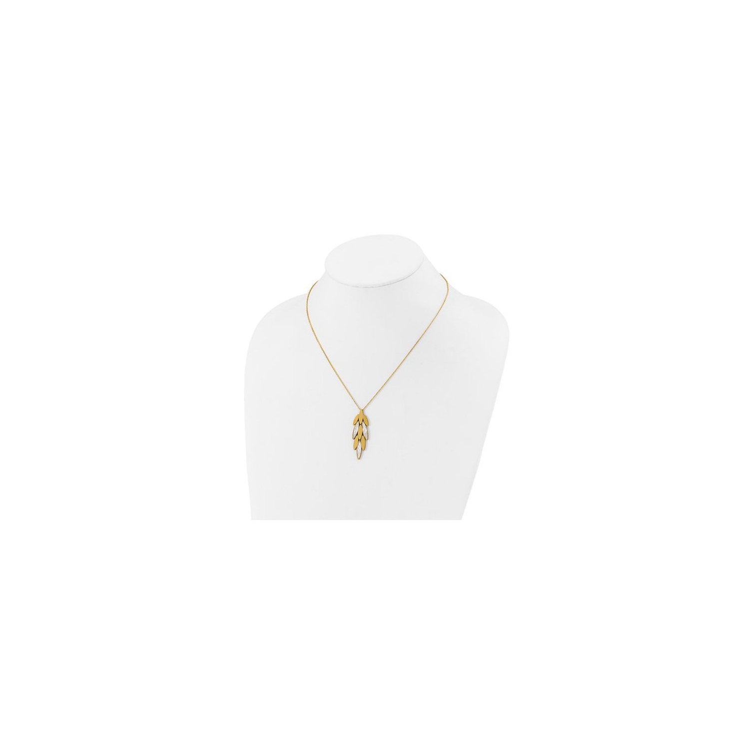14K Yellow and White Gold Chandelier Pendant Necklace with Chain