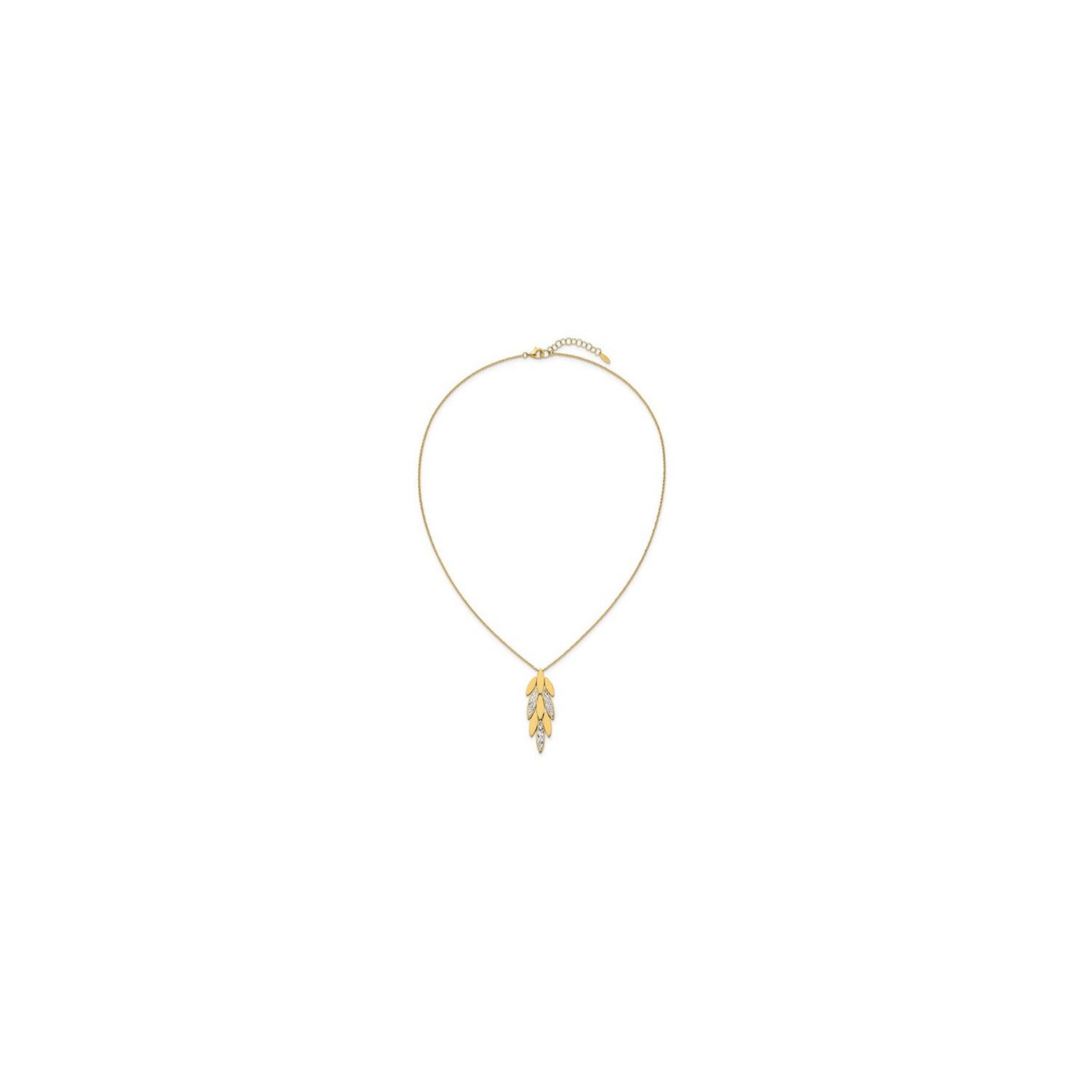 14K Yellow and White Gold Chandelier Pendant Necklace with Chain