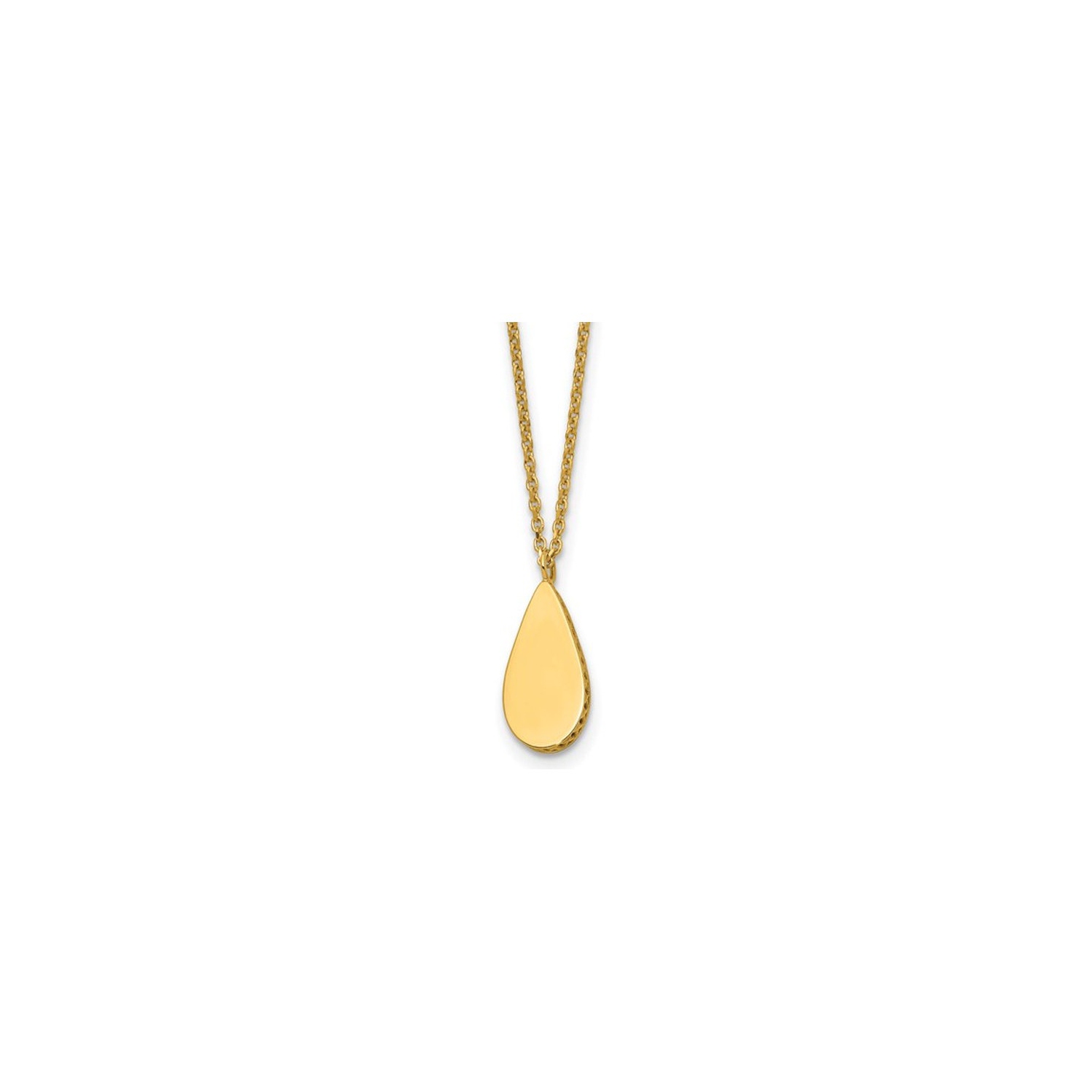 14K Yellow Gold Drop Necklace Pendant with Chain