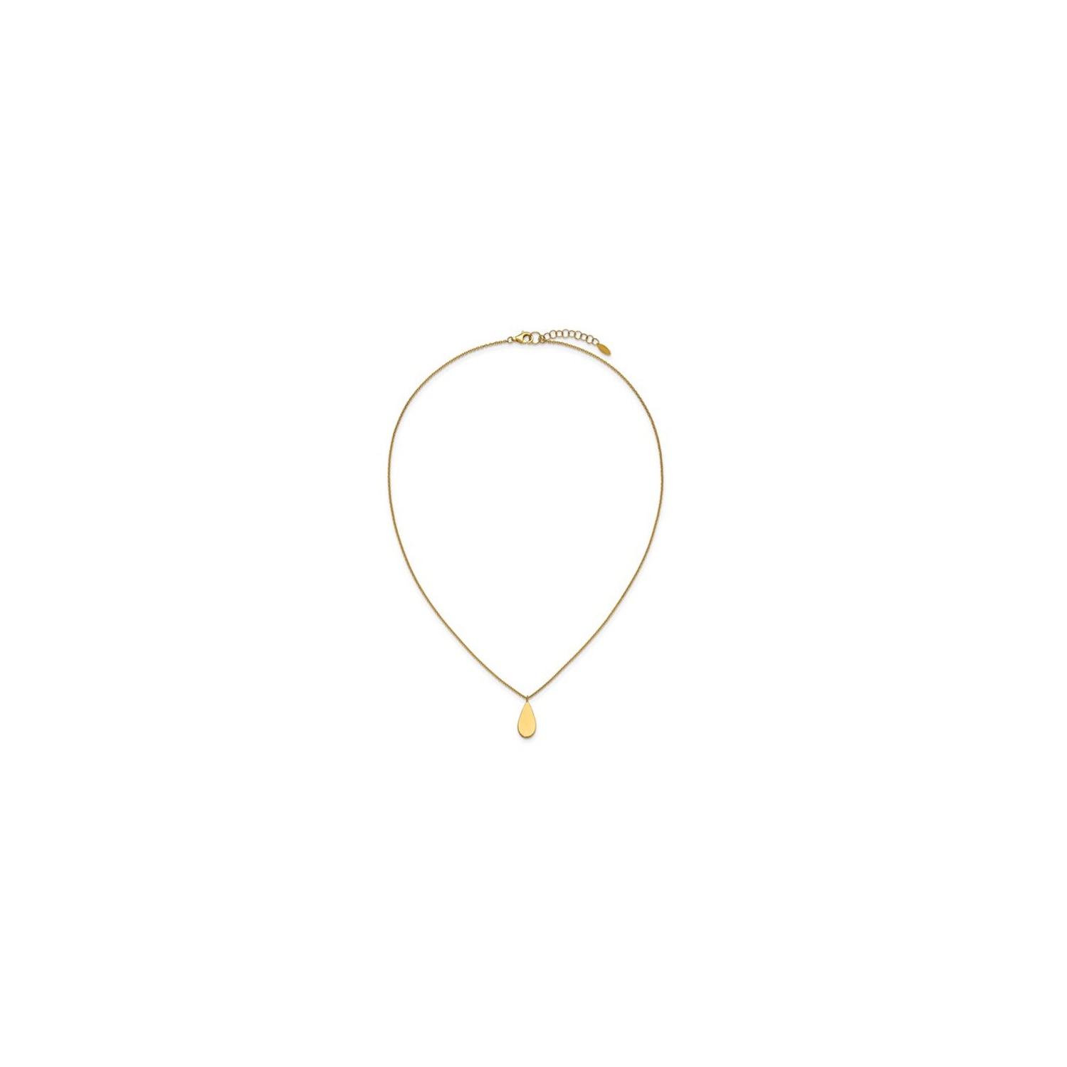 14K Yellow Gold Drop Necklace Pendant with Chain