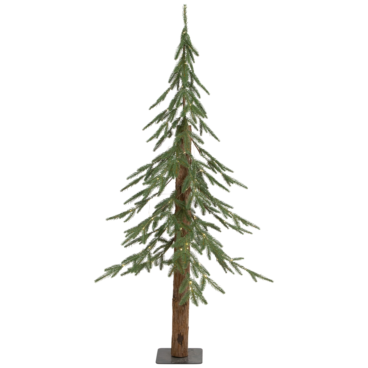 Pre-Lit Medium Alpine Artificial Christmas Tree - 4' - Clear LED Lights