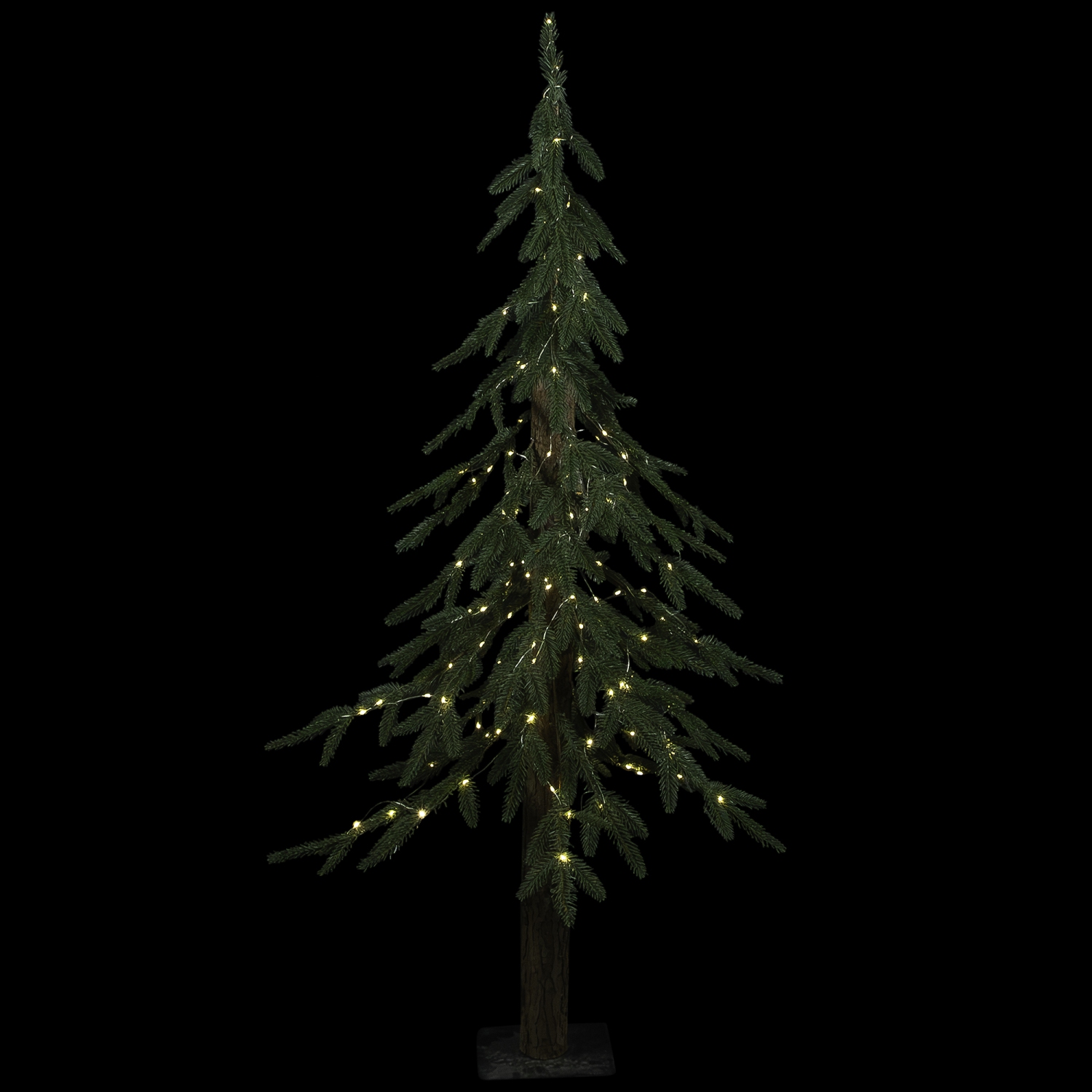 Pre-Lit Medium Alpine Artificial Christmas Tree - 4' - Clear LED Lights