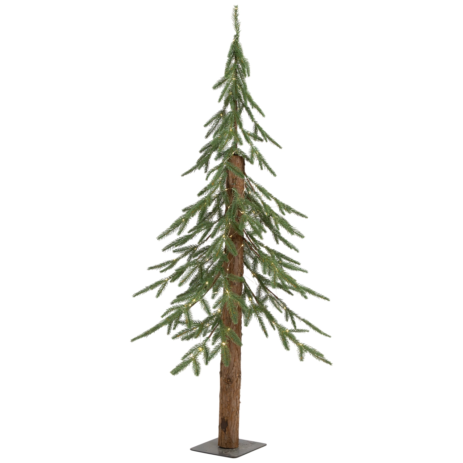 Pre-Lit Medium Alpine Artificial Christmas Tree - 4' - Clear LED Lights