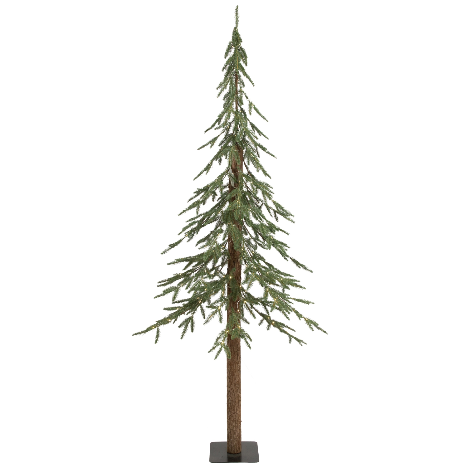 Pre-Lit Medium Alpine Artificial Christmas Tree - 6' - Clear LED Lights