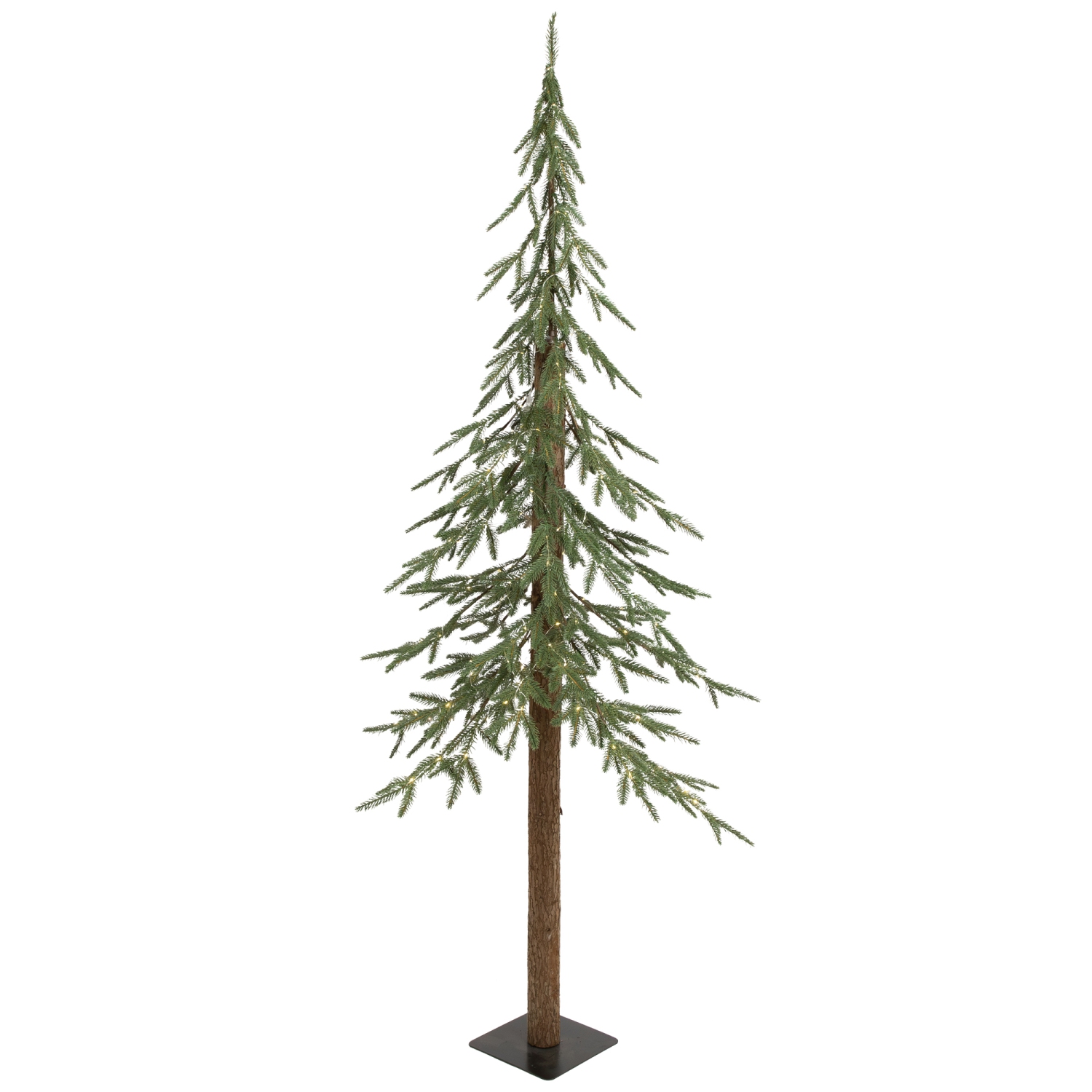 Pre-Lit Medium Alpine Artificial Christmas Tree - 6' - Clear LED Lights