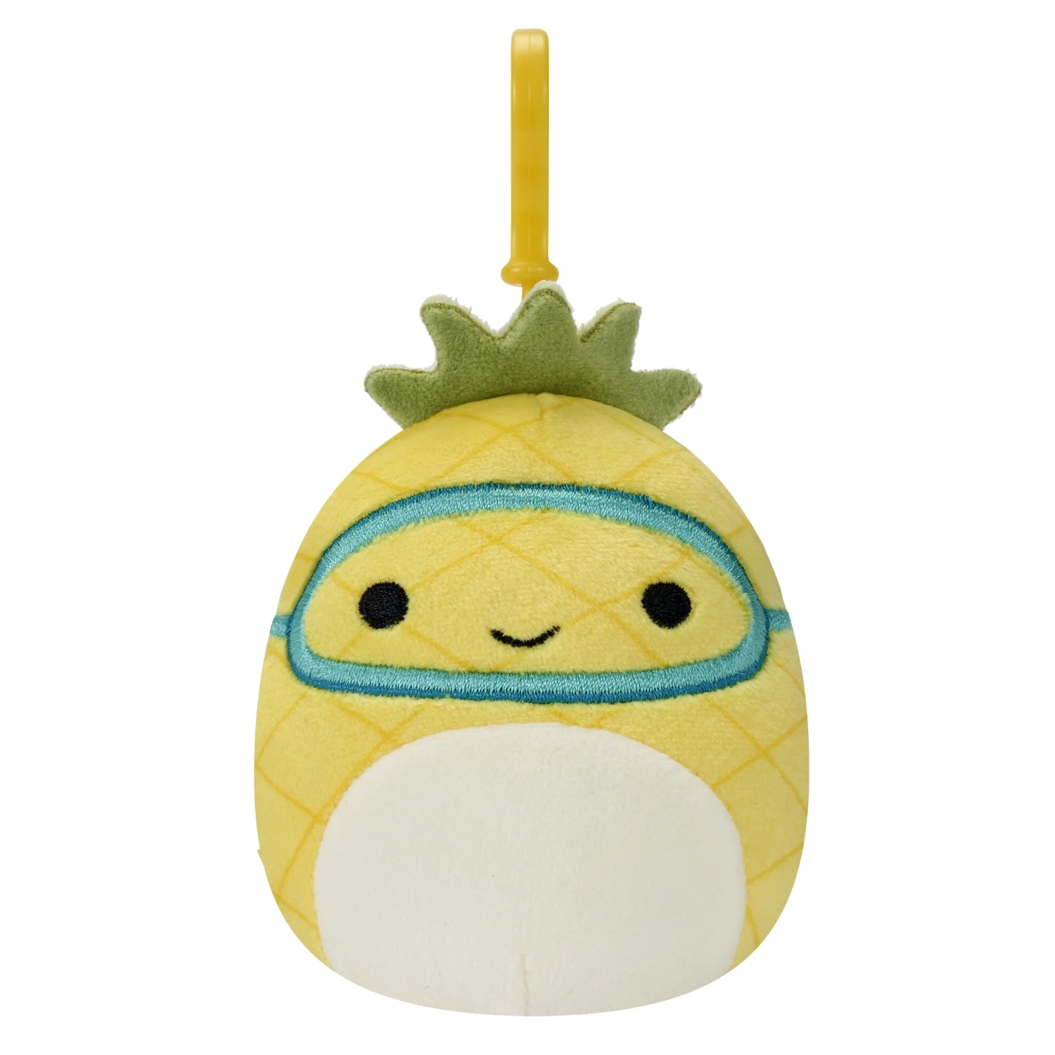 Little Plush 3.5 Inch Child S Clip-on Squishmallows Maui - Yellow Pineapple W/Scuba Mask