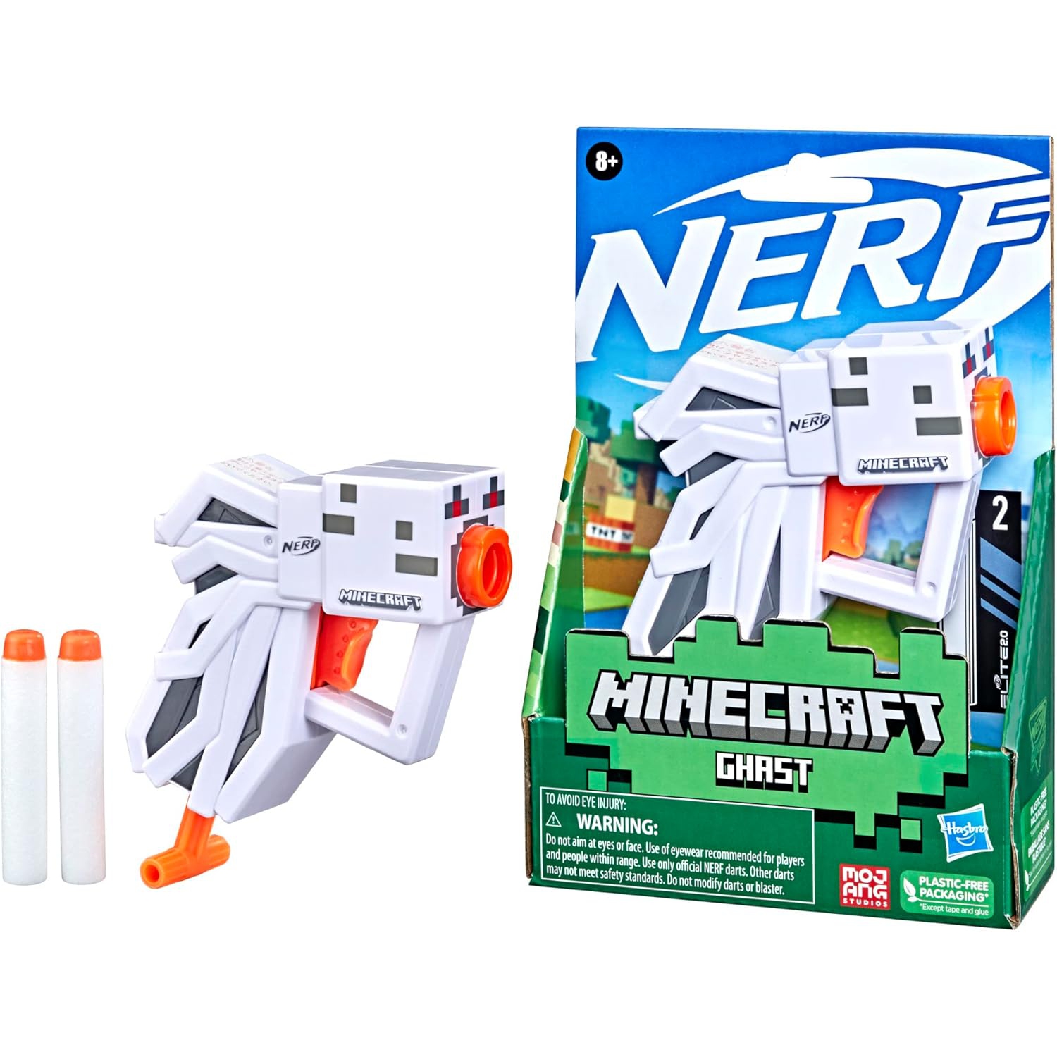 Hasbro Nerf MicroShots Minecraft Ghast Mini Blaster, Minecraft Ghast Mob Design