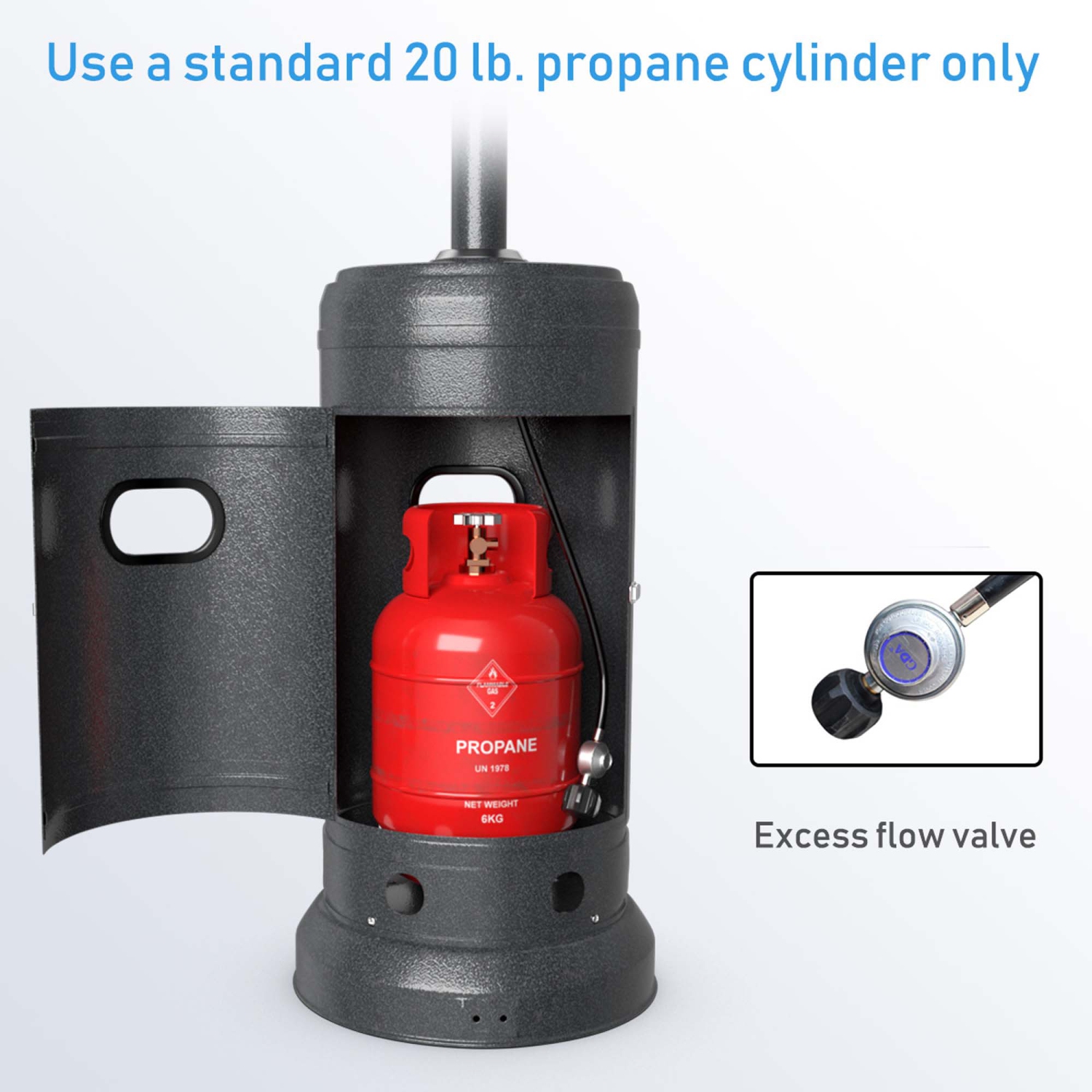 Costway 50000 BTU Propane Patio Heater Standing LP Gas Steel with Wheels