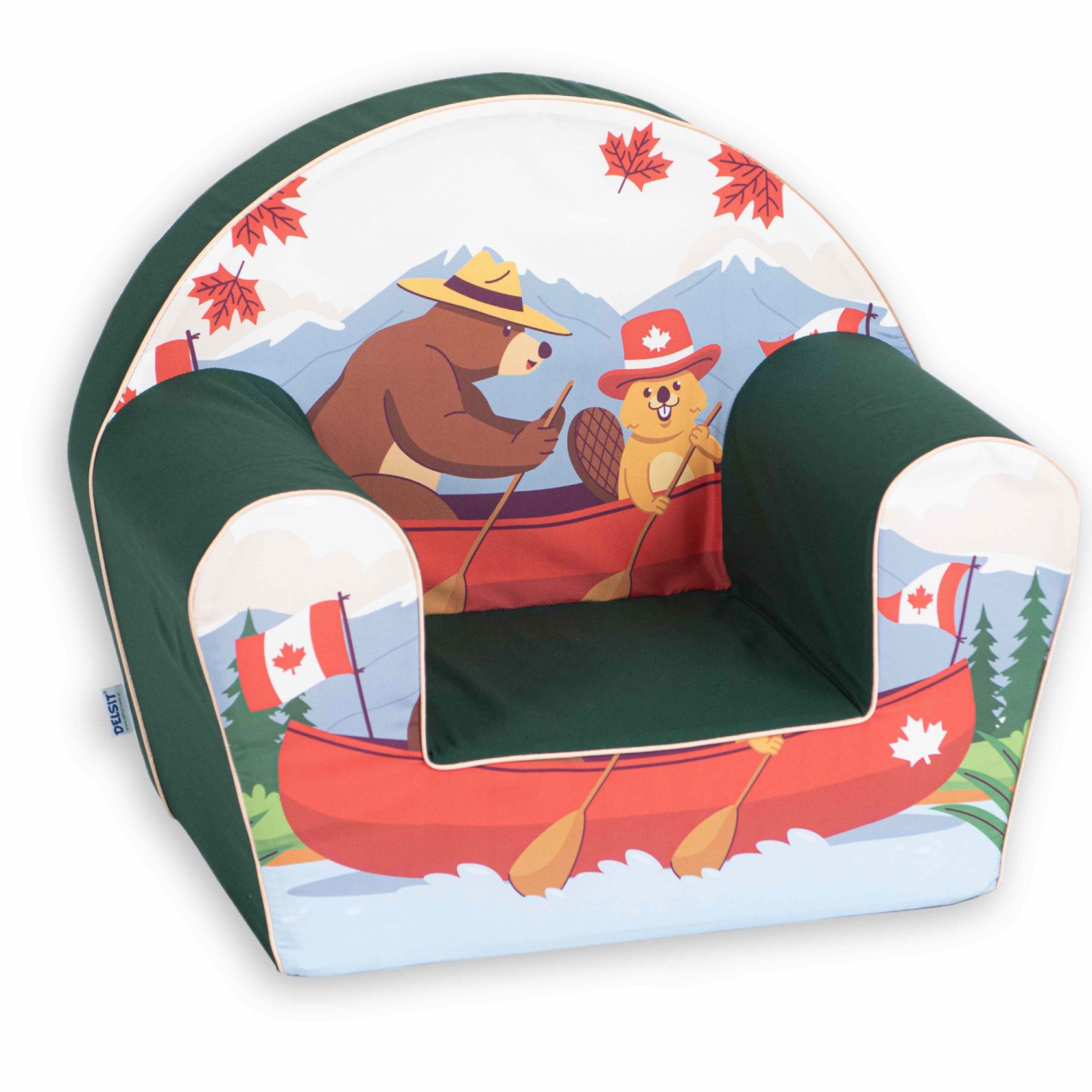 Delsit Kids Couch for Toddlers - Canada Special Edition - Comfy Armchair for Children, Lightweight Foam Sofa and Reading Chair with Removable Cover,