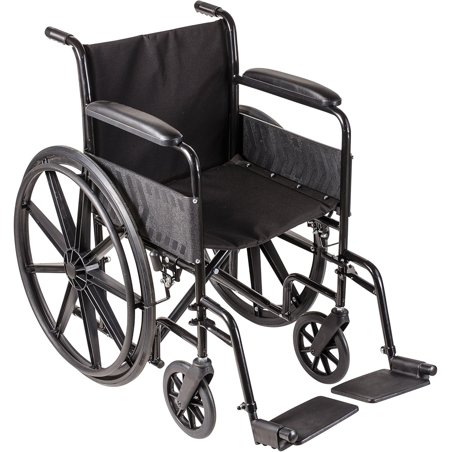 DMI Transport Chair Travel Wheelchair with, Silver and Black