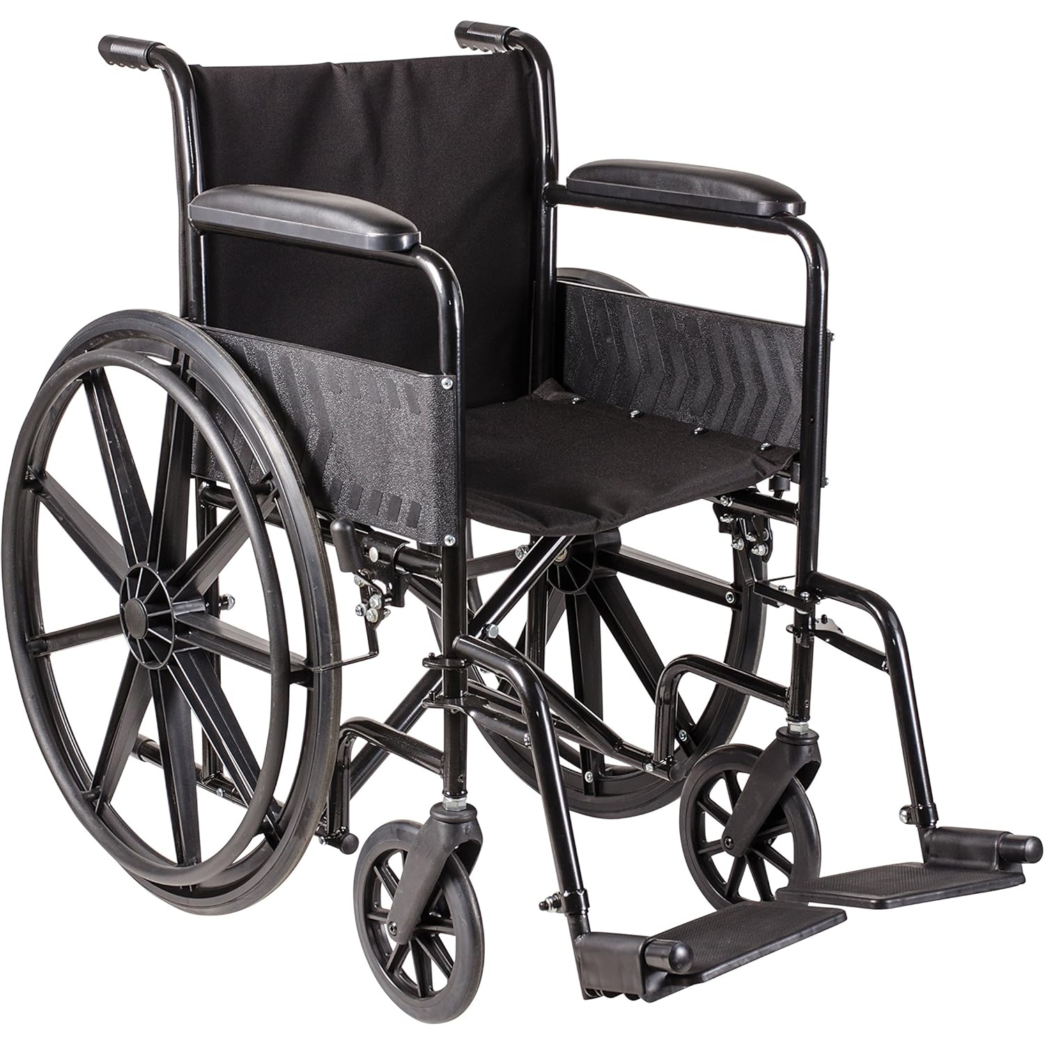 DMI Transport Chair Travel Wheelchair with, Silver and Black