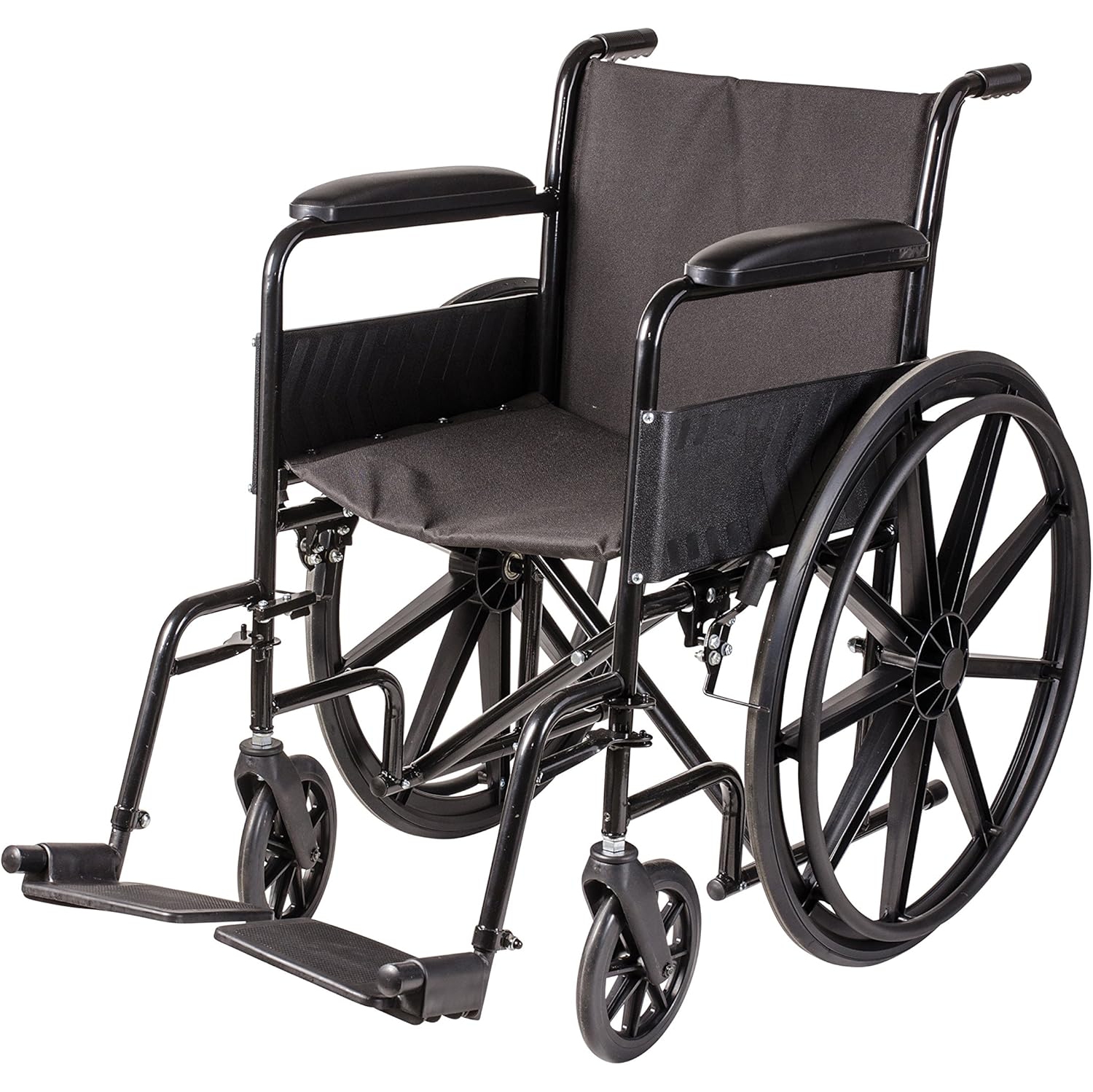 DMI Transport Chair Travel Wheelchair with, Silver and Black