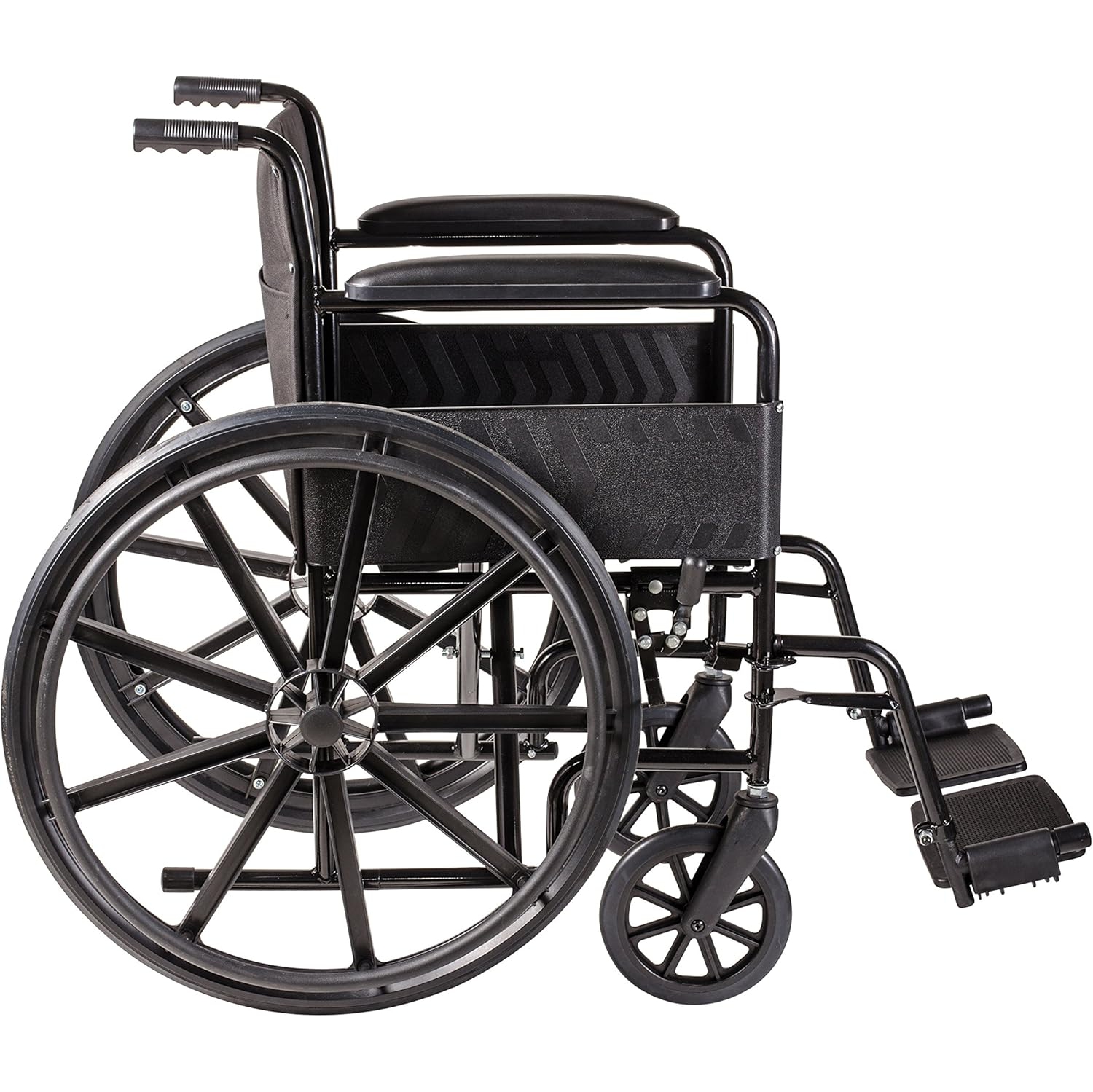 DMI Transport Chair Travel Wheelchair with, Silver and Black