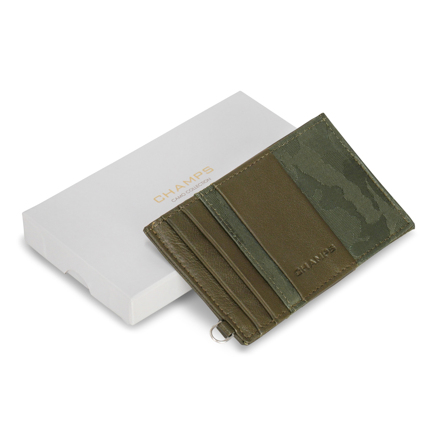 Porte-cartes mince en cuir, collection Camo
