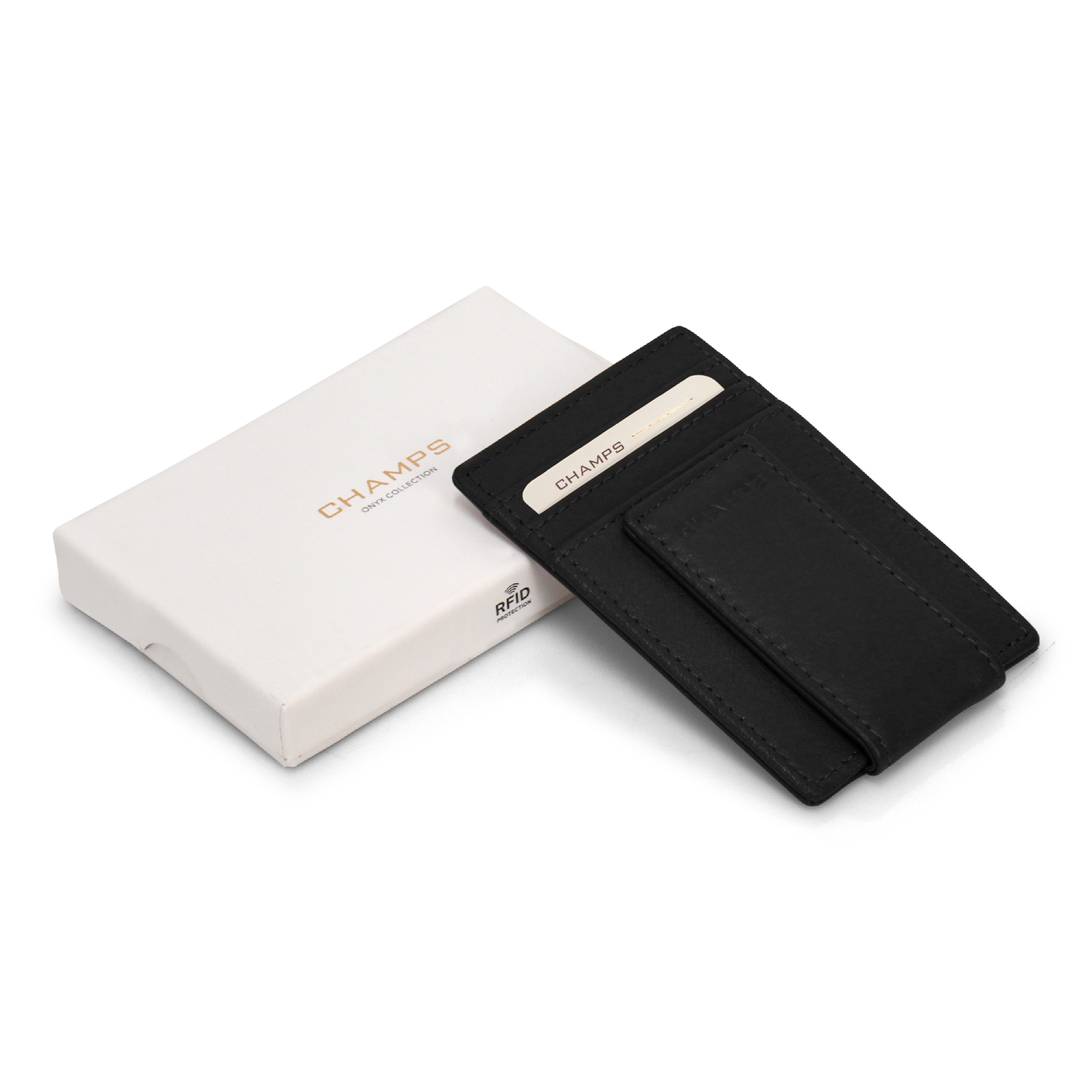 Collection Onyx – porte-cartes en cuir avec base