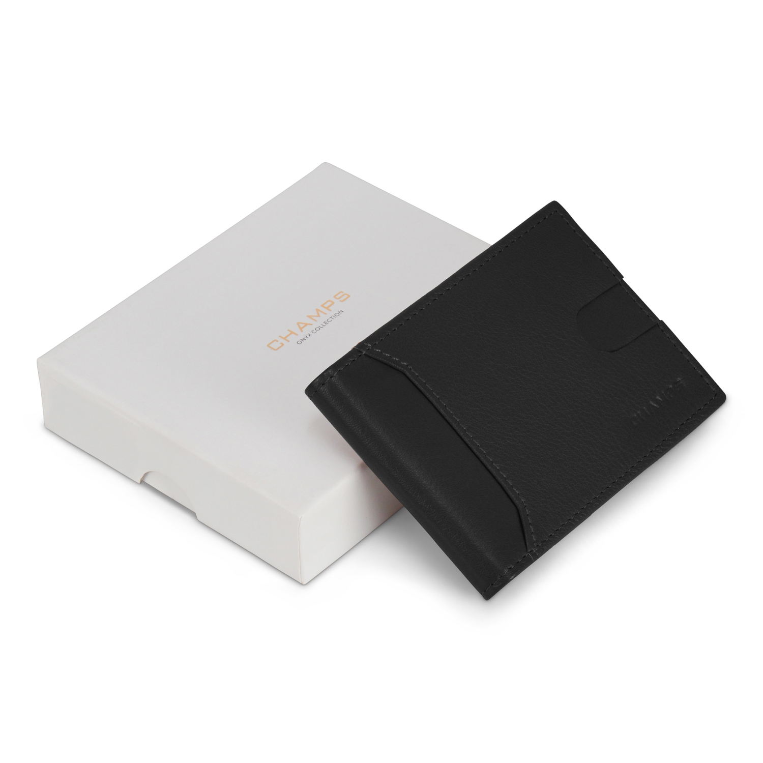 Collection Onyx – Portefeuille en cuir à deux volets avec pince à billets