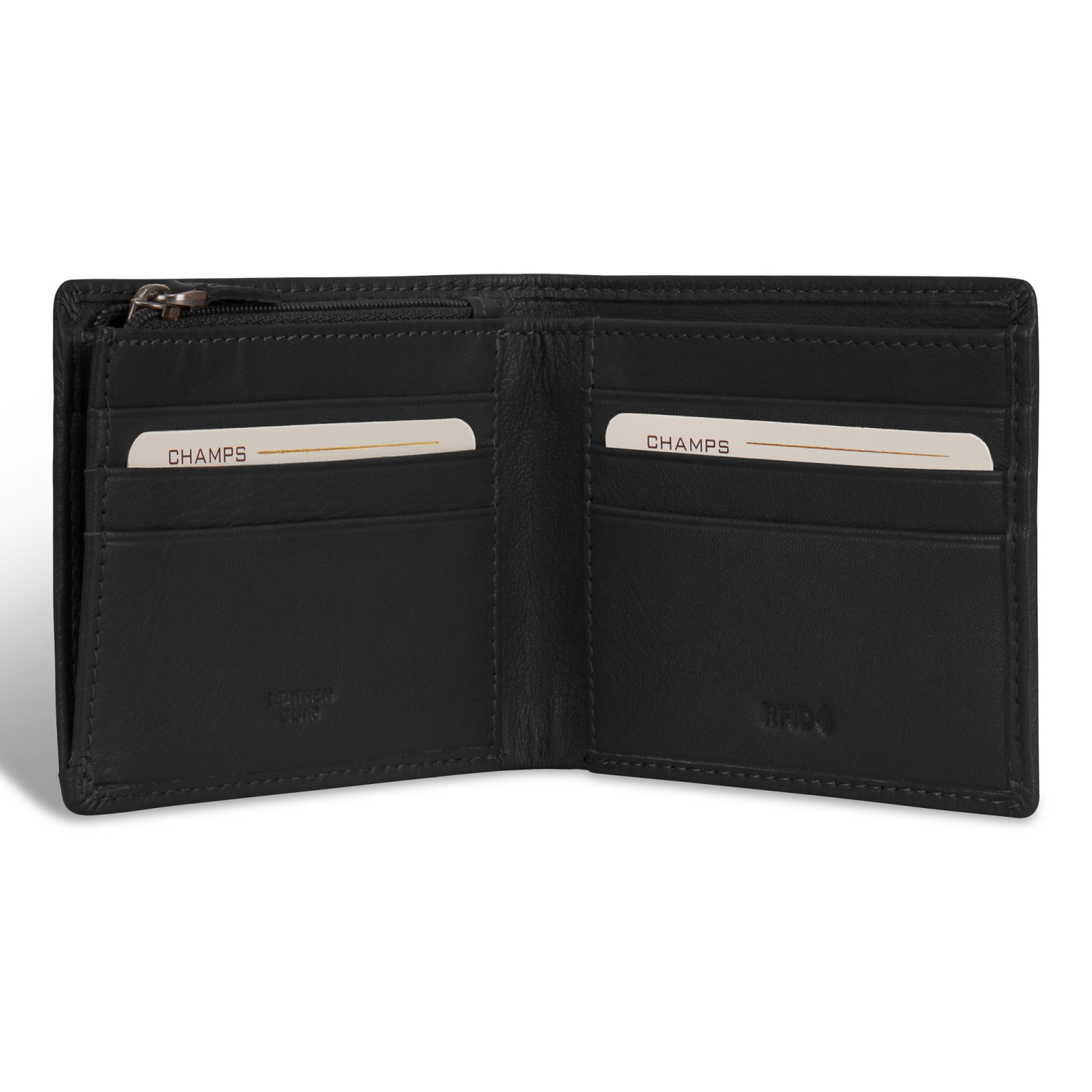 Onyx Collection - Leather Zip Bi-Fold Wallet