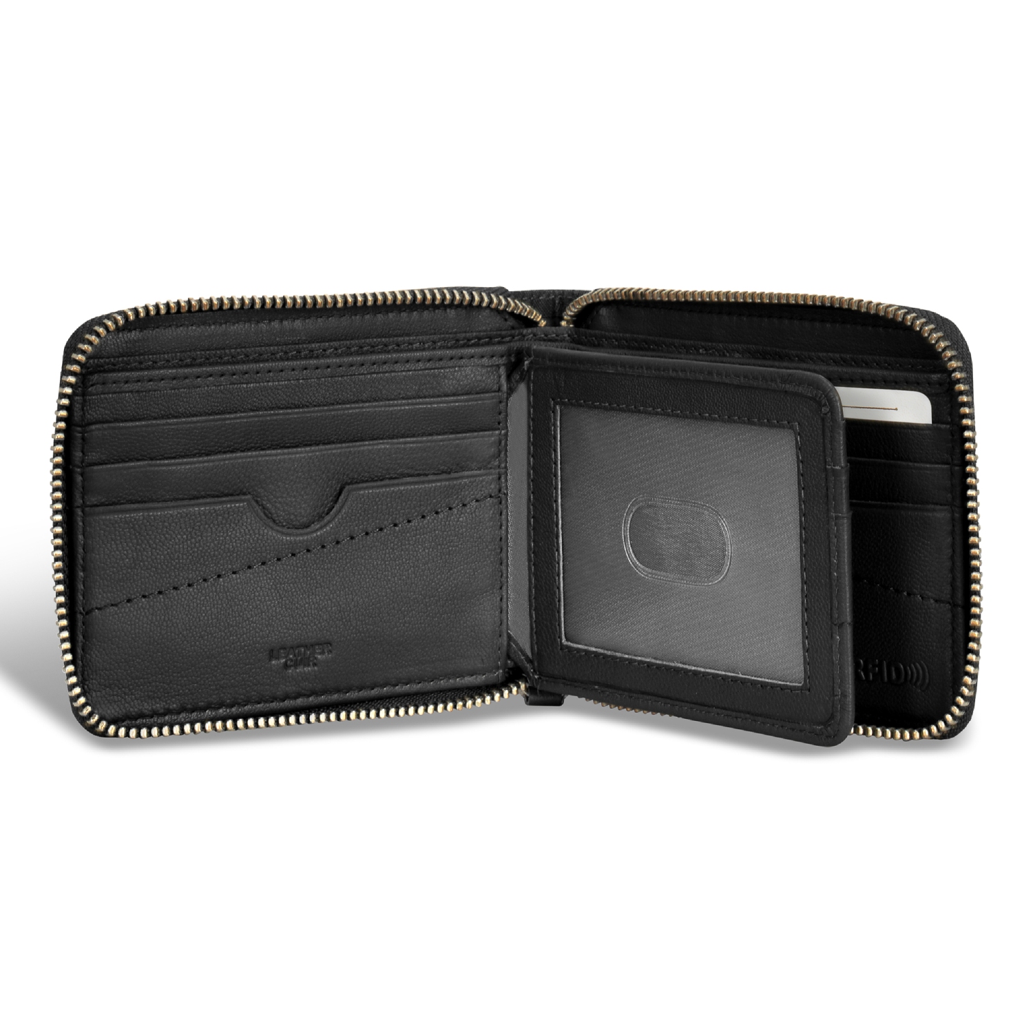 Collection Camo – Portefeuille en cuir à fermeture à glissière intégrale