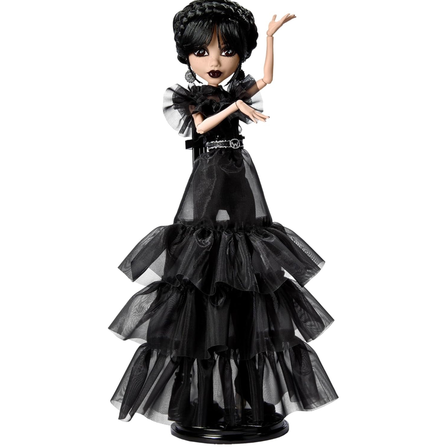 LIMITED EDITION Monster High Wednesday Doll, Rave’N Wednesday Collectible in Black Gothic Gown Inspired by Dance Scene, Premium Accessories and Doll Stand