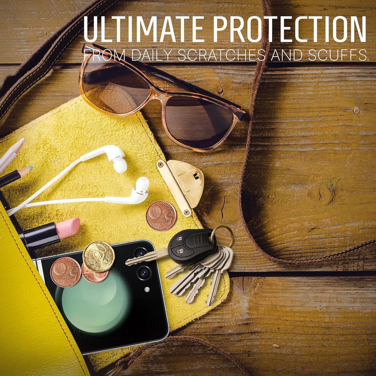 Inskin – Protecteur d’écran pour Samsung Galaxy Z Flip 6 5G – verre trempé, 3X pour écran extérieur et 3X pour objectif d’appareil photo, revêtement