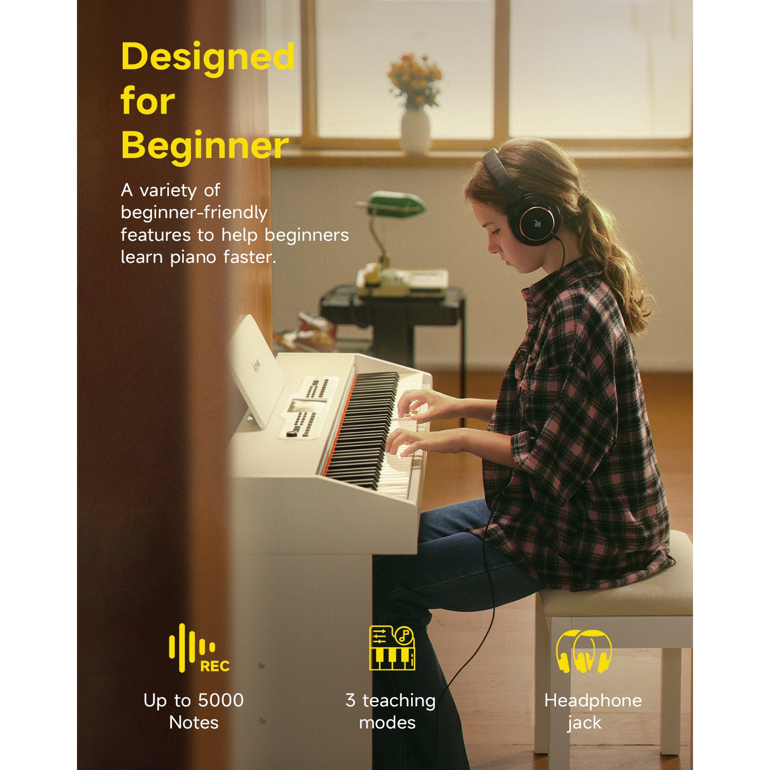 Donner DDP-95 88 Key Full-Weighted Multi-functional Upright Digital Piano with Large Screen for Beginner