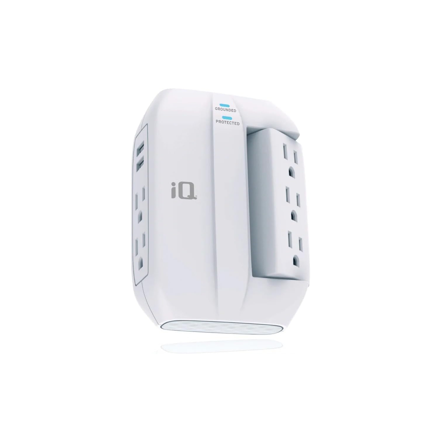 iQ 5-Outlet Swivel Wall Mount Surge Protector with 2 USB Ports