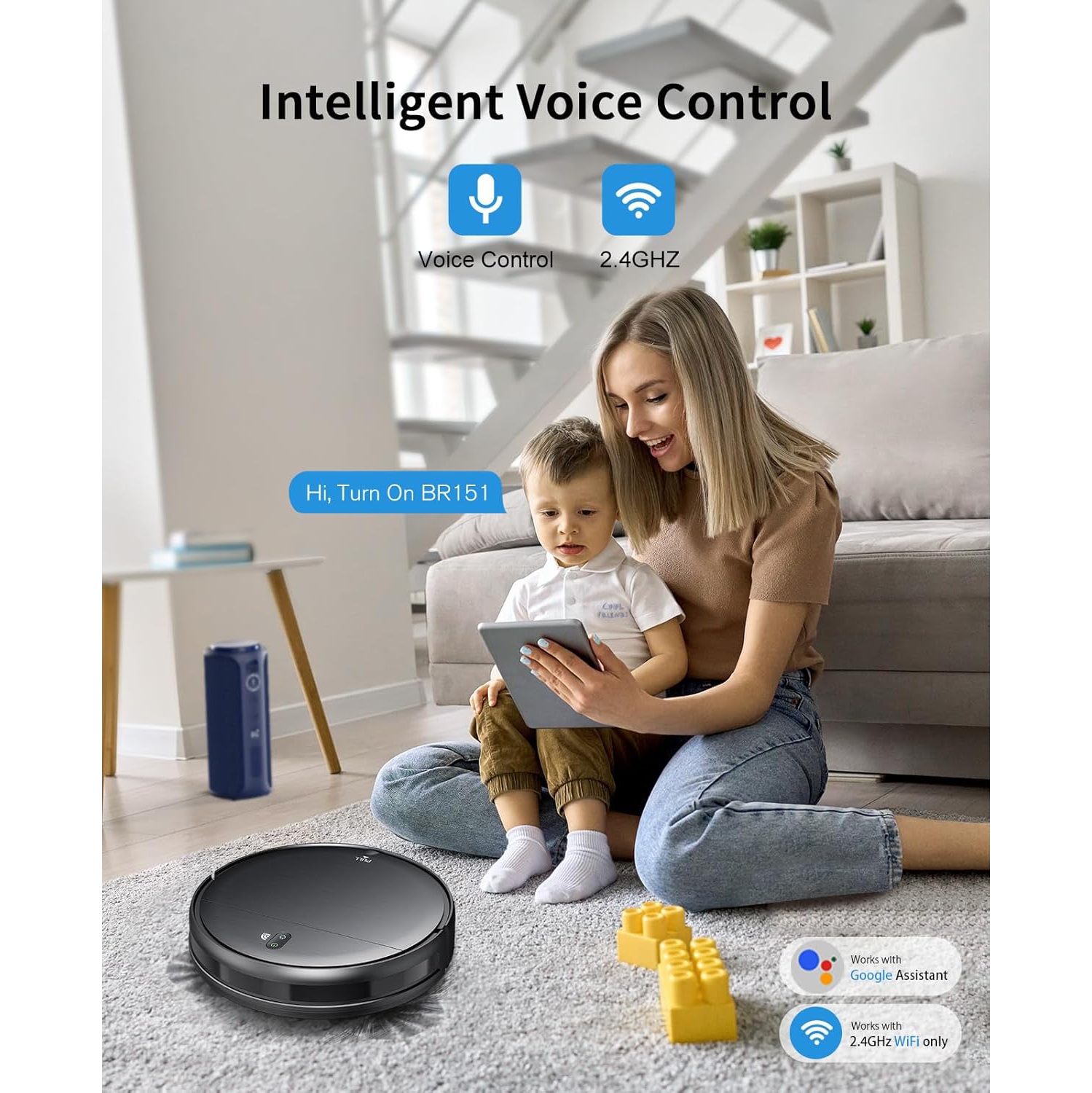 Ensemble aspirateur robot et vadrouille : Aspiration puissante, contrôle par Wi-Fi/application, chargement automatique, idéal pour les poils