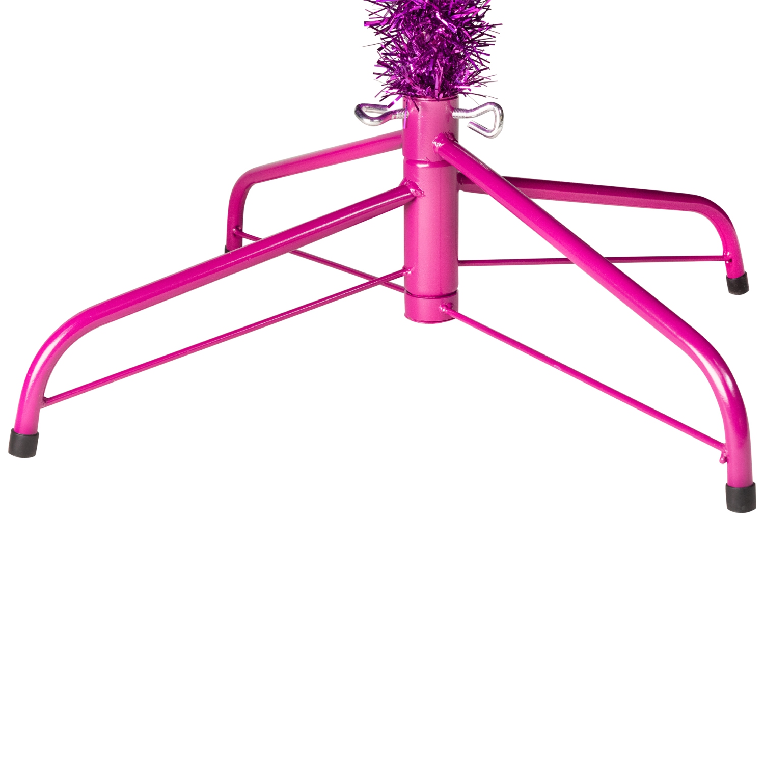 Pre-Lit Artificial Tinsel Christmas Tree - 7' - Purple - Clear Lights