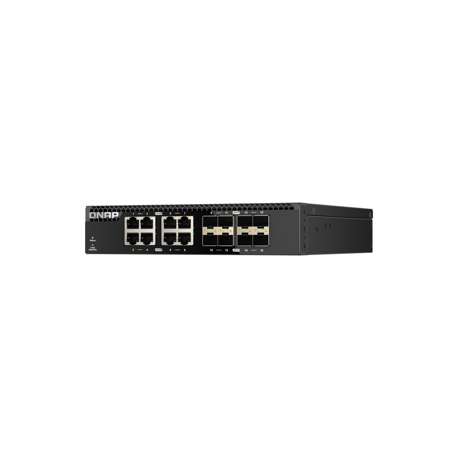 QNAP – Commutateur non géré QSW-3216R-8S8T-US à 16 ports demi-largeur monté sur bâti 10 GbE pour environnement réseau haute vitesse SMB/SOHO