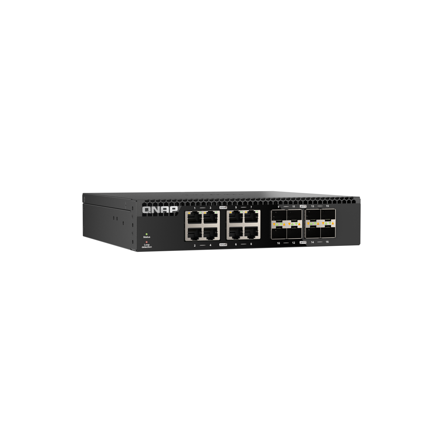 QNAP – Commutateur non géré QSW-3216R-8S8T-US à 16 ports demi-largeur monté sur bâti 10 GbE pour environnement réseau haute vitesse SMB/SOHO