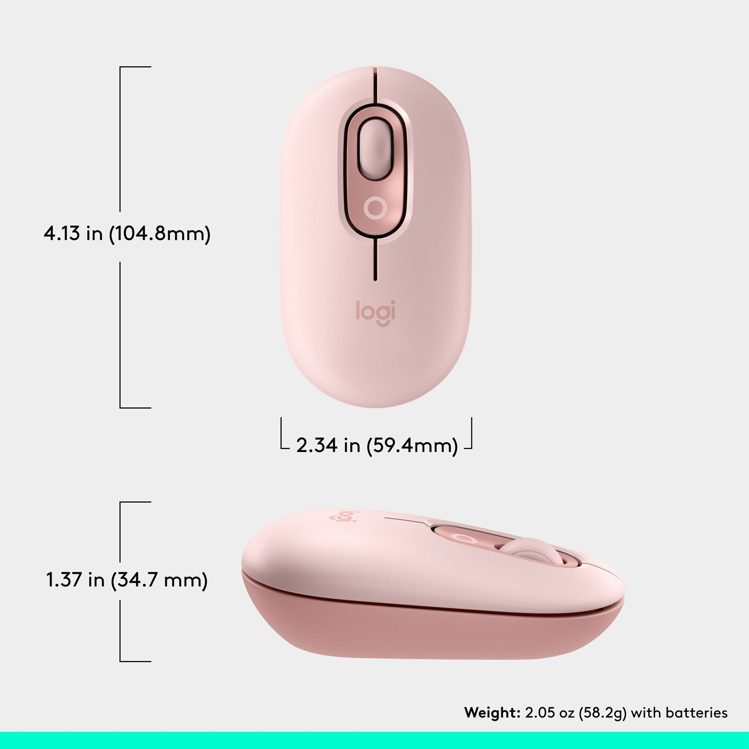 Logitech POP Mouse Bluetooth Optical Mouse - Rose