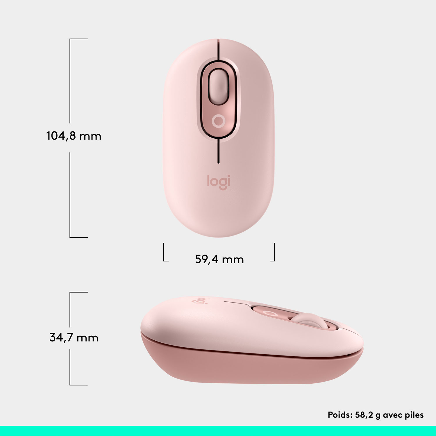 Logitech POP Mouse Bluetooth Optical Mouse - Rose