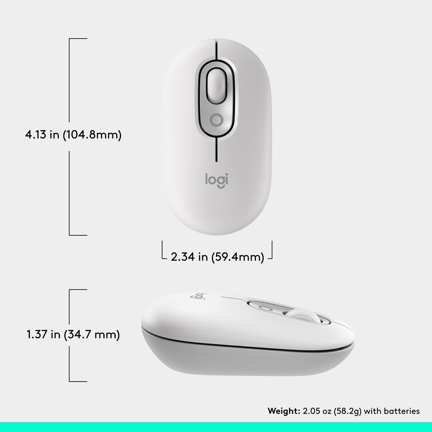 Logitech POP Mouse Bluetooth Optical Mouse - Off-White