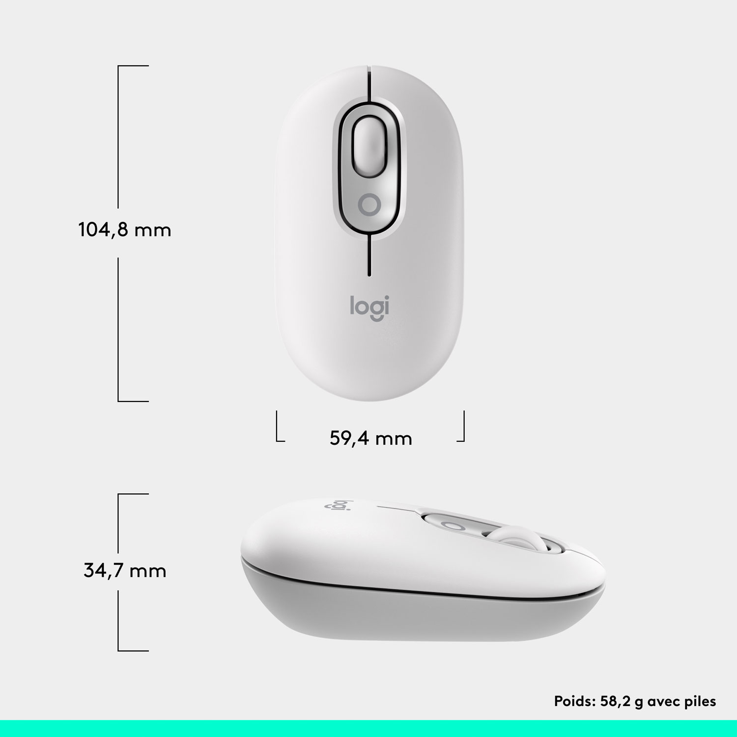 Logitech POP Mouse Bluetooth Optical Mouse - Off-White