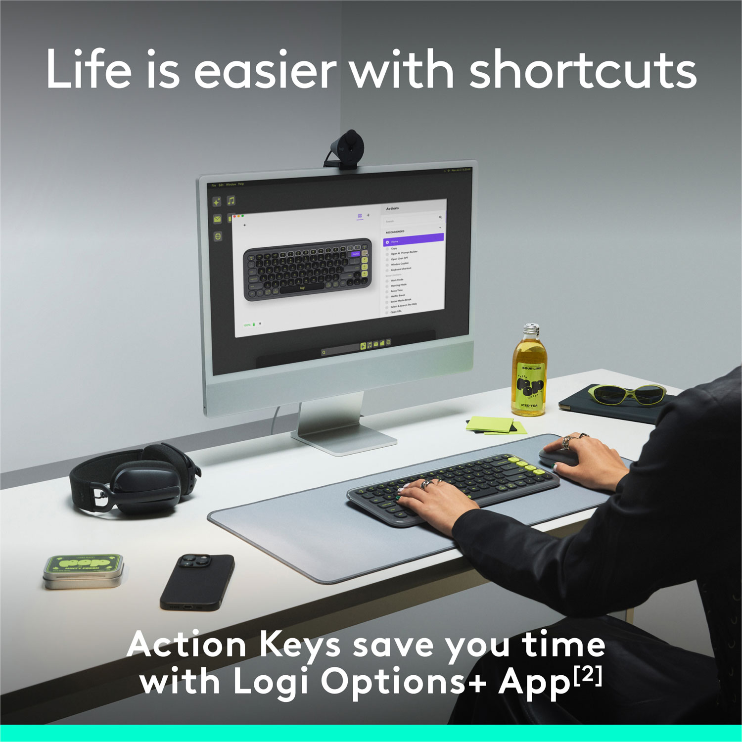 Clavier Bluetooth POP Icon Keys de Logitech - Orange/Blanc cassé - Anglais