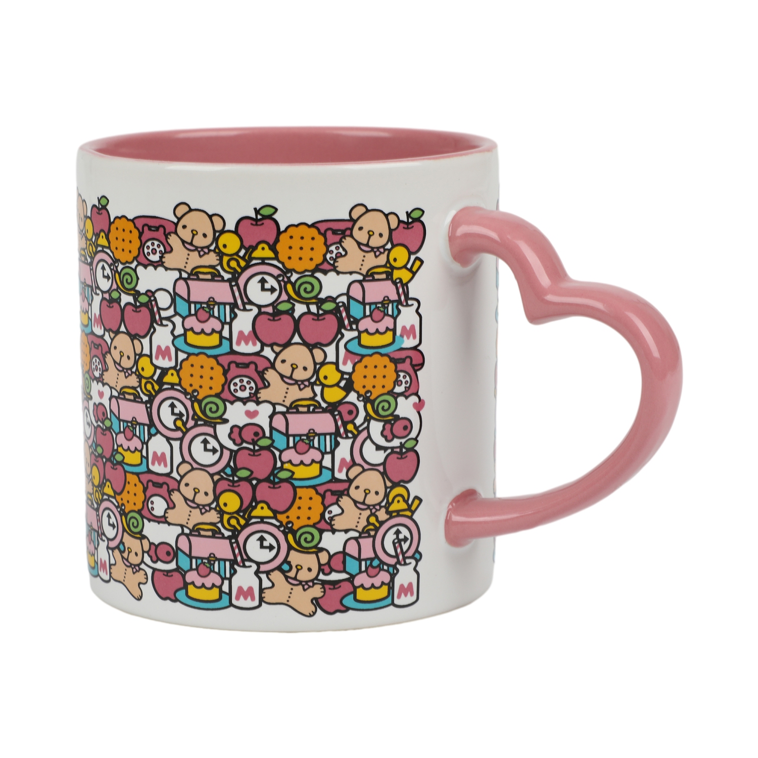 Tasse Hello Kitty avec poignée en forme de coeur rose – Tasse en céramique 16&nbsp;oz