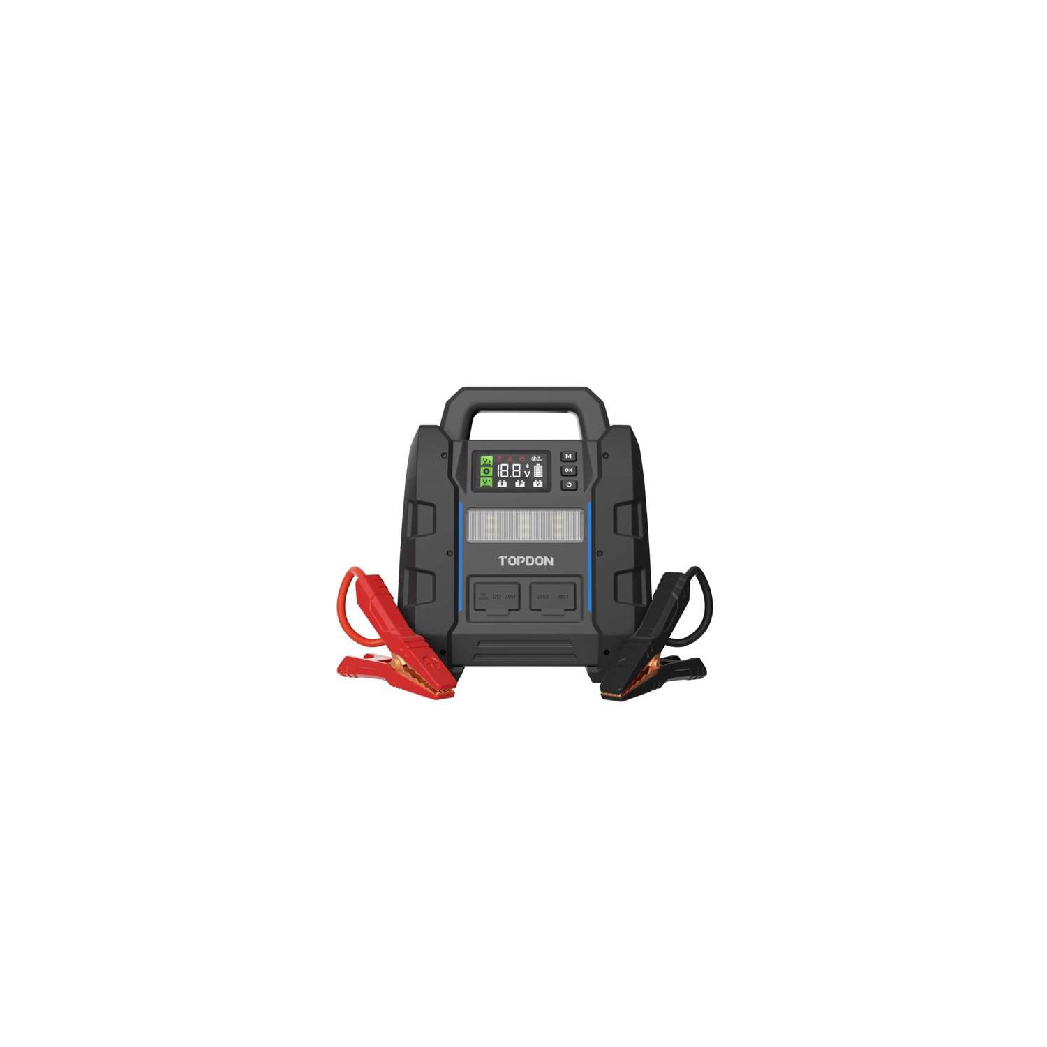Topdon V4500 Plus, 2-in-1 4500 Peak Amp Jump Starter & Battery/System Tester, peak current of up to 4500A