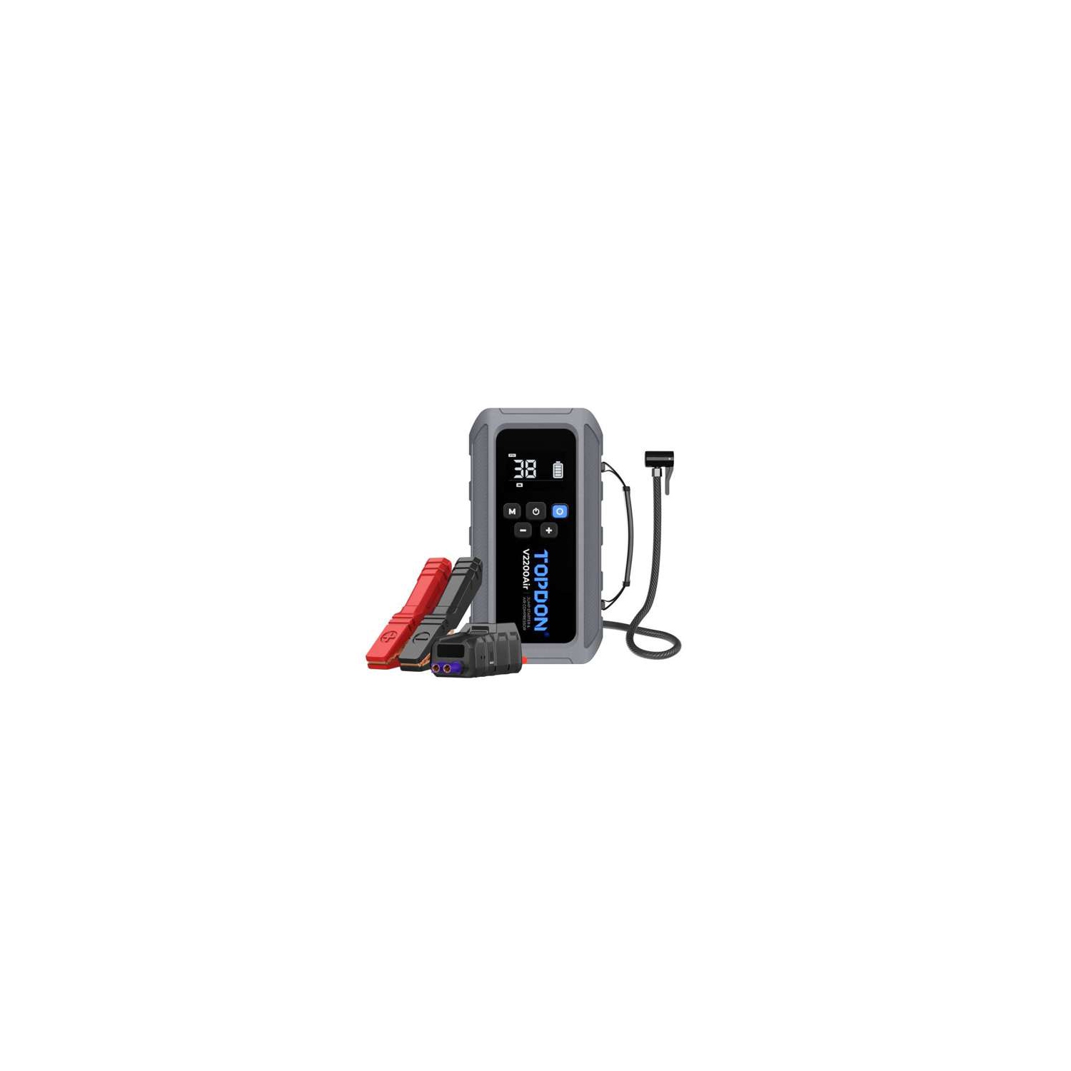 Topdon V2200Air, 2-in-1 2200 Peak Amp Jump Starter & Tire Inflator