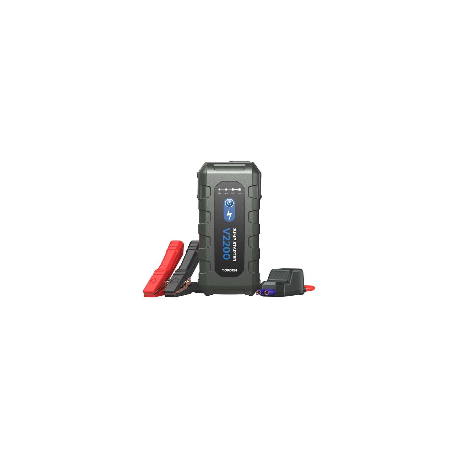 Topdon V2200, 2200 Peak Amp Car Jump Starter, Power Bank, & Flashlight