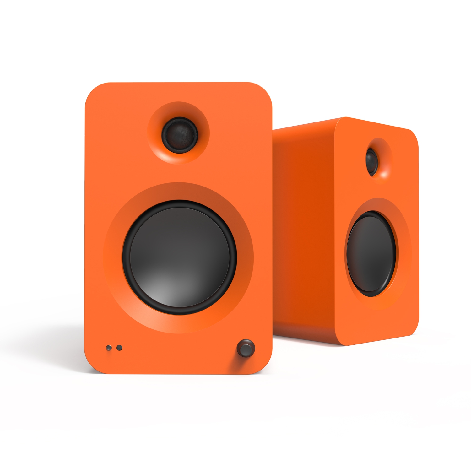 Kanto REN 200W Powered Bookshelf Speakers with HDMI ARC, USB-C, and Bluetooth 5.3 - Matte Orange, Pair