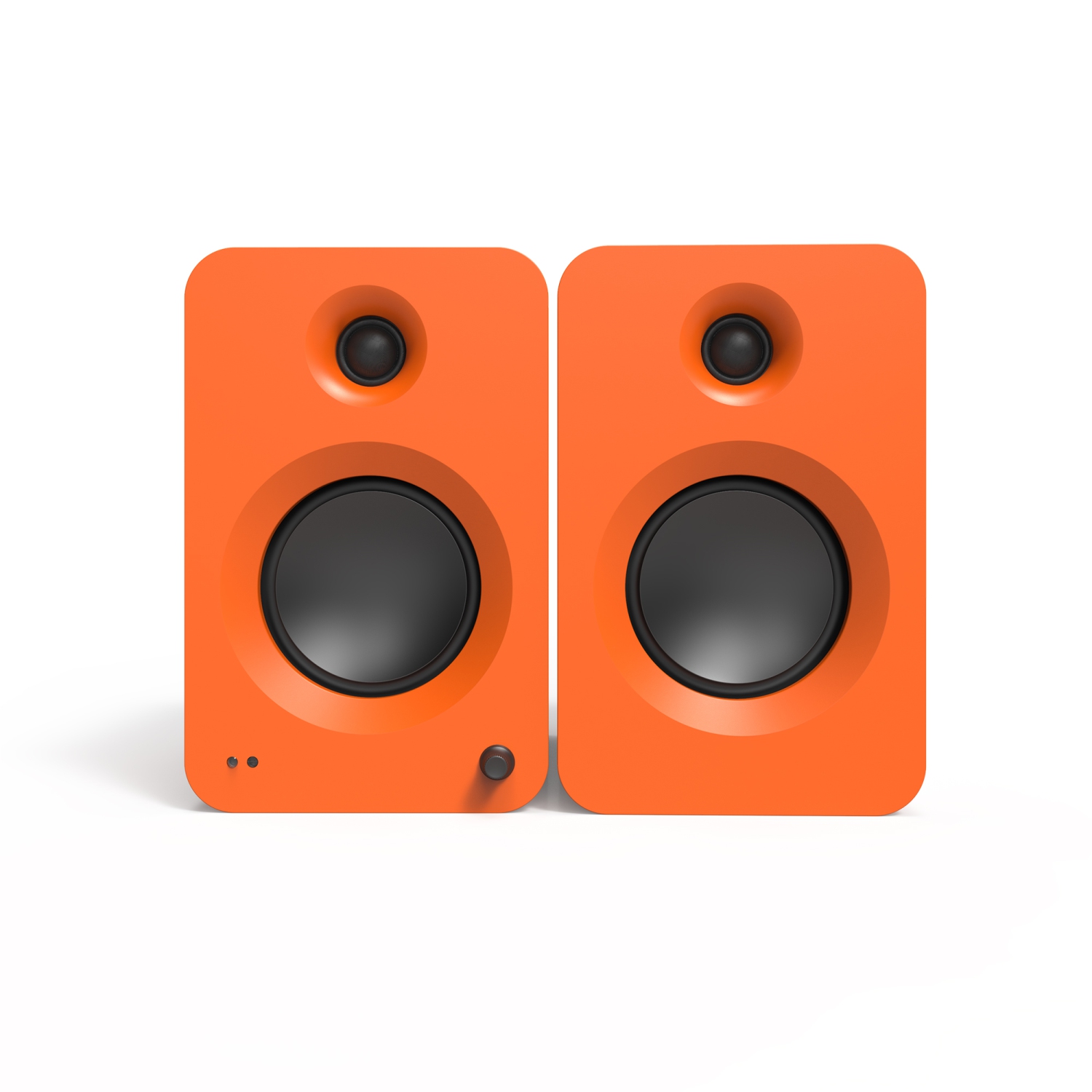 Kanto REN 200W Powered Bookshelf Speakers with HDMI ARC, USB-C, and Bluetooth 5.3 - Matte Orange, Pair