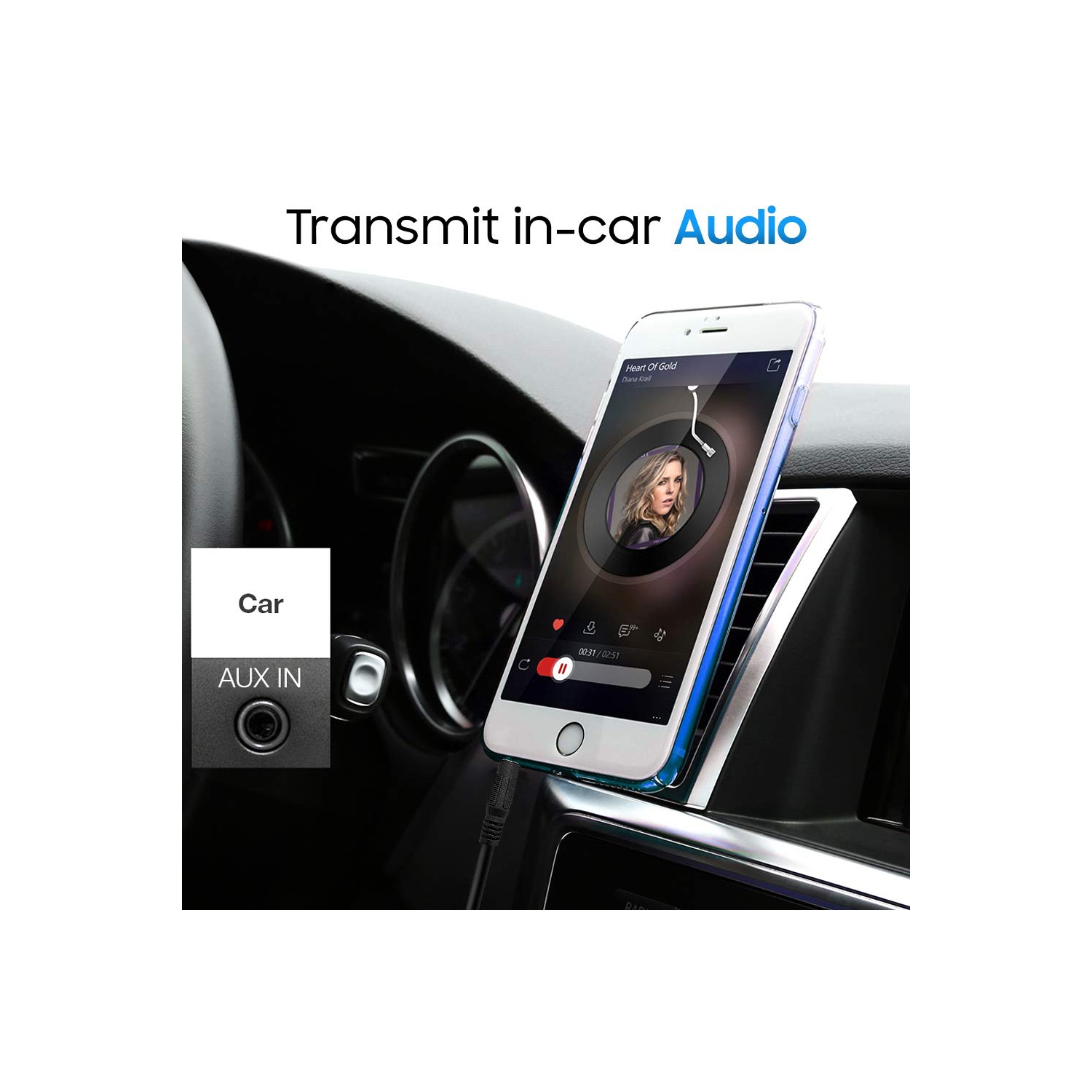 Cmple – Câble audio auxiliaire mâle à mâle 3,5&nbsp;mm pour haut-parleur stéréo avec fiches plaquées or mâle à mâle Adaptateur de cordon auxiliaire