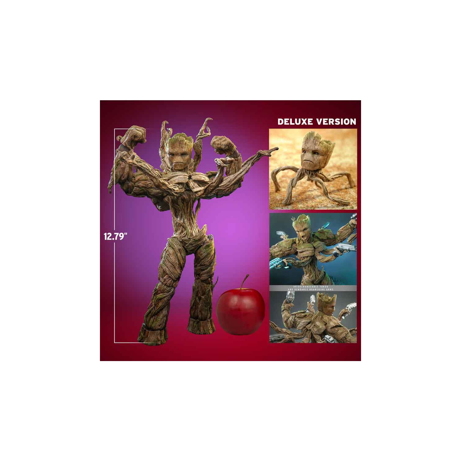Les gardiens de la Galaxie avec figurine d'action de 12&nbsp;po à échelle 1/6 - Groot Hot Toys de luxe 9123092