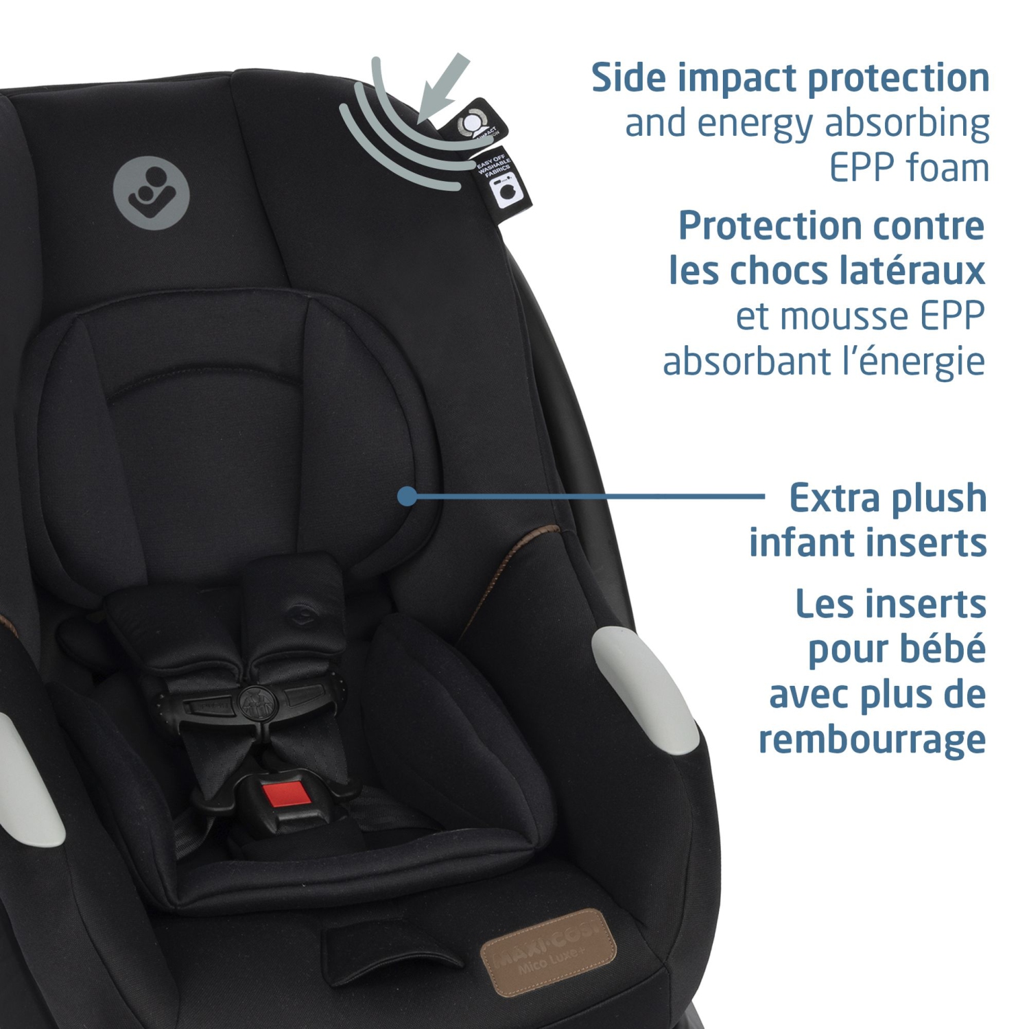Siège d'auto pour bébé Mico Luxe+ de Maxi Cosi – Noir griffé