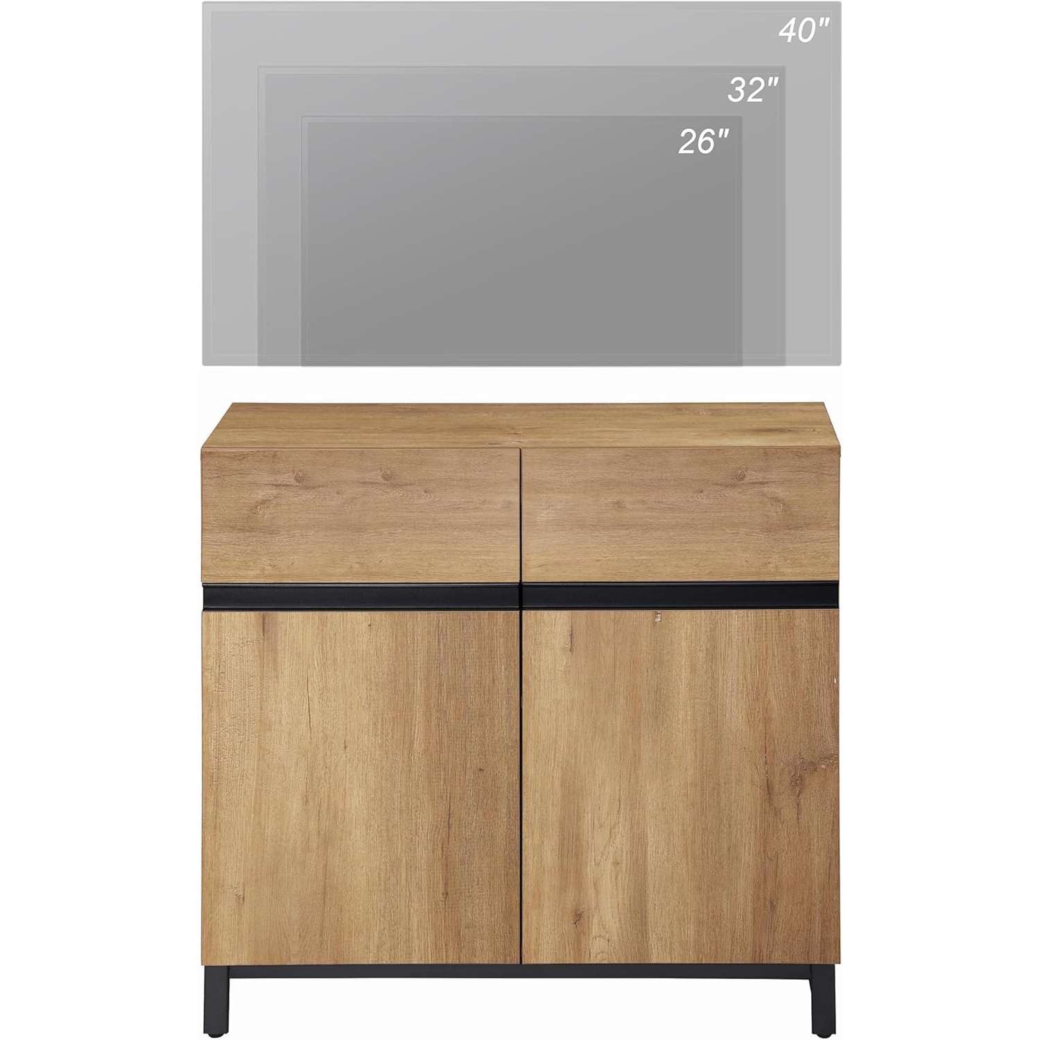 Meuble pour téléviseur moderne WAMPAT pour téléviseurs jusqu'à 40&nbsp;po, meuble pour téléviseur avec tablettes réglables pour salon, chambre à