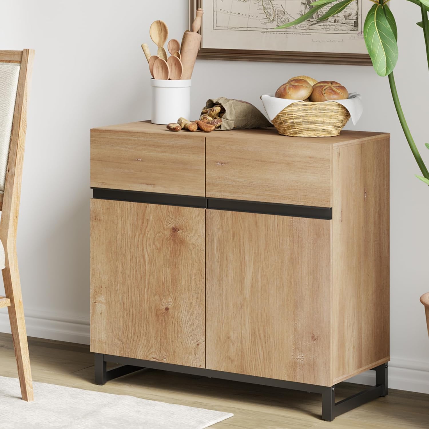 Meuble pour téléviseur moderne WAMPAT pour téléviseurs jusqu'à 40&nbsp;po, meuble pour téléviseur avec tablettes réglables pour salon, chambre à