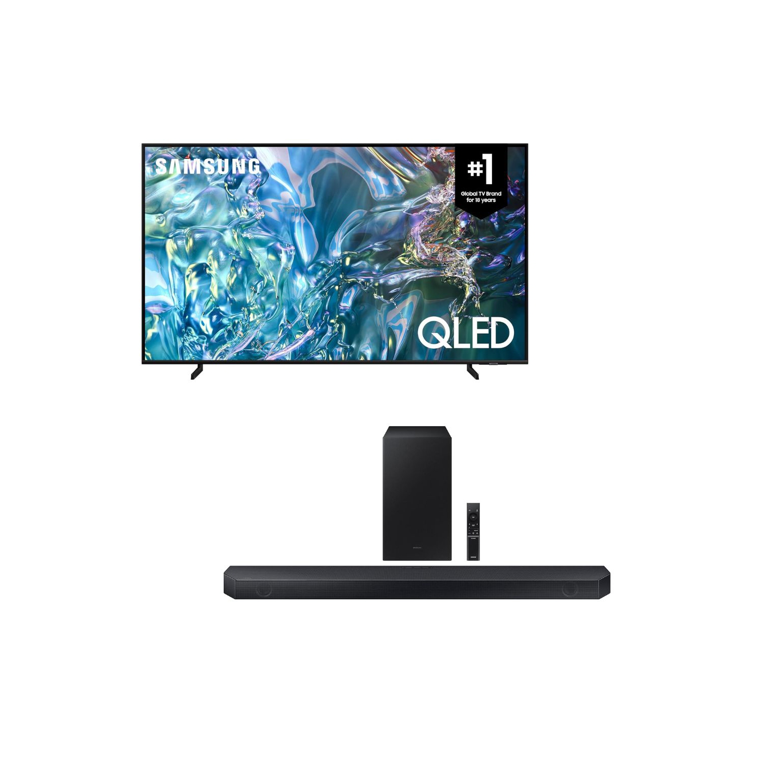 SAMSUNG 75-Inch Q60D QLED 4K Smart TV + SAMSUNG HW-Q600C/ZC- 3.1.2ch Soundbar with Dolby Atmos(QN75Q60D+Q600C)