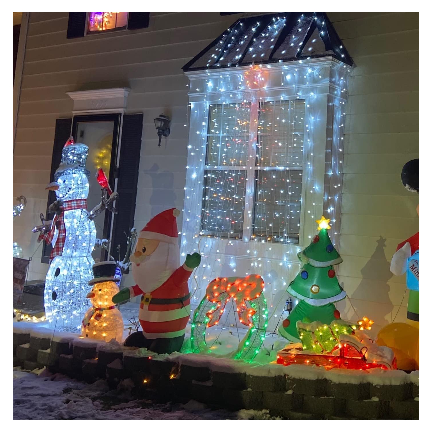 Fairy Curtain Lights for Bedroom 300 LED, Christmas String Lights USB Plug in 8 Modes with Remote Control for Wedding Party Decor Warm White,White