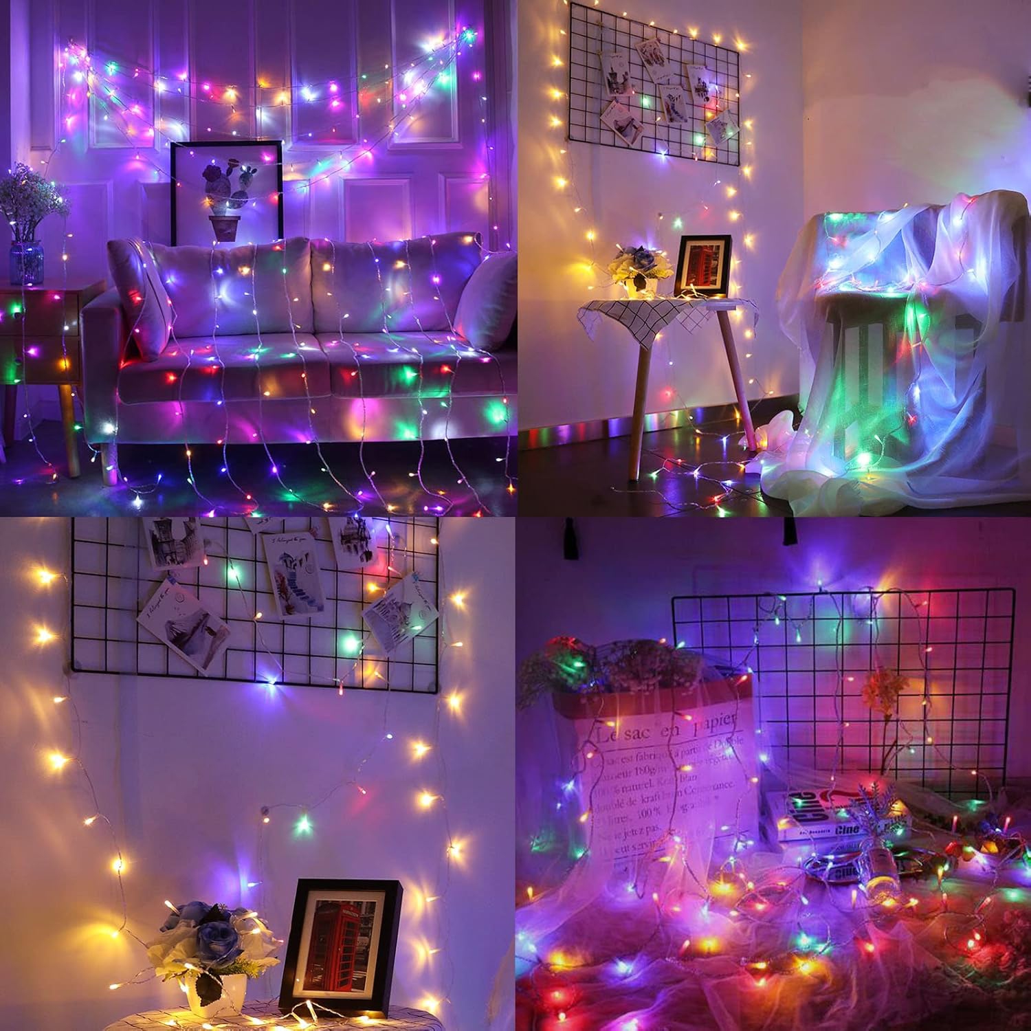 66FT 200 LEDs Christmas String Lights, Halloween String Lights 8 Modes Fairy Lights with End-to-End Plug Decoration for Christmas Indoor